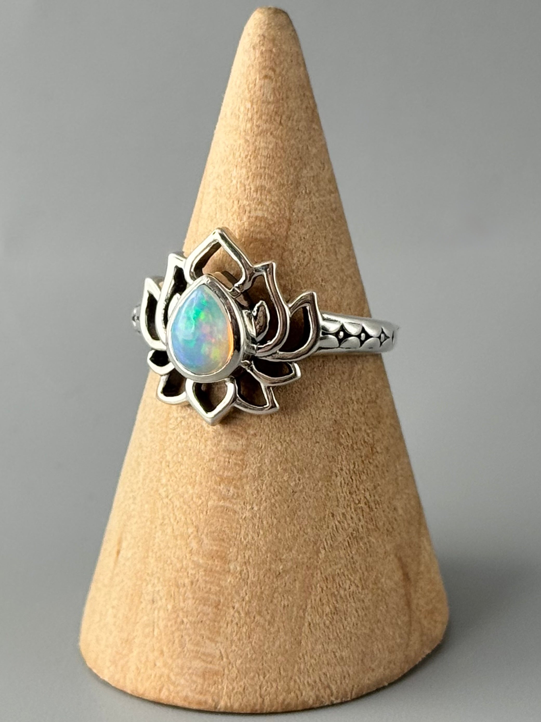 •ETHIOPIAN OPAL - LOTUS• sterling silver ring (various sizes)
