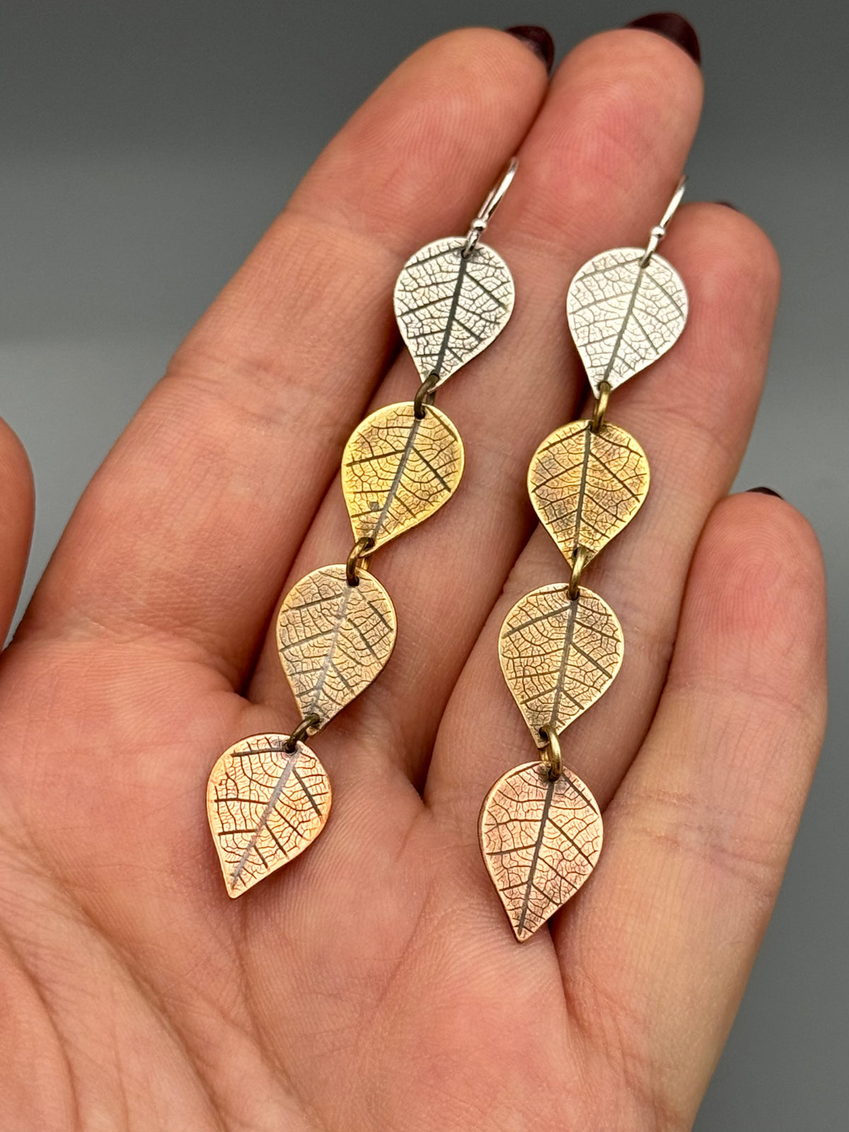 •NATURE'S RHYTHM• mixed metal dangle earrings