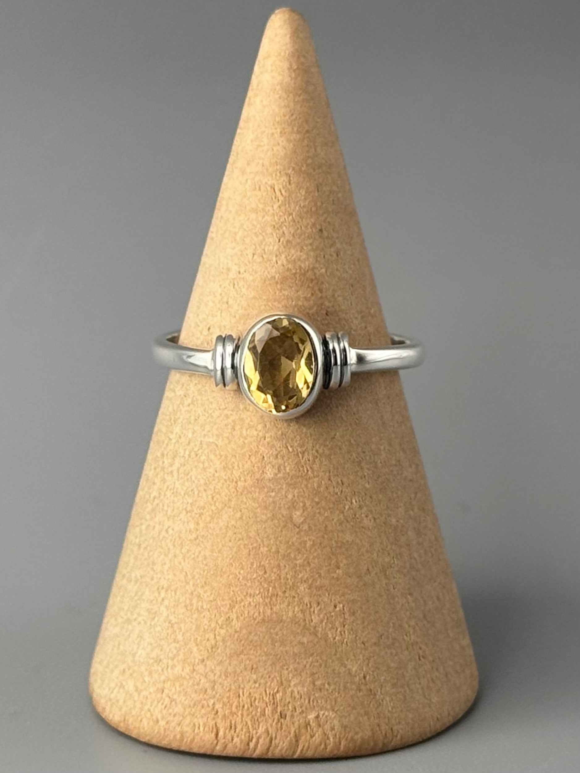•CITRINE - FLANKED• sterling silver ring (various sizes)