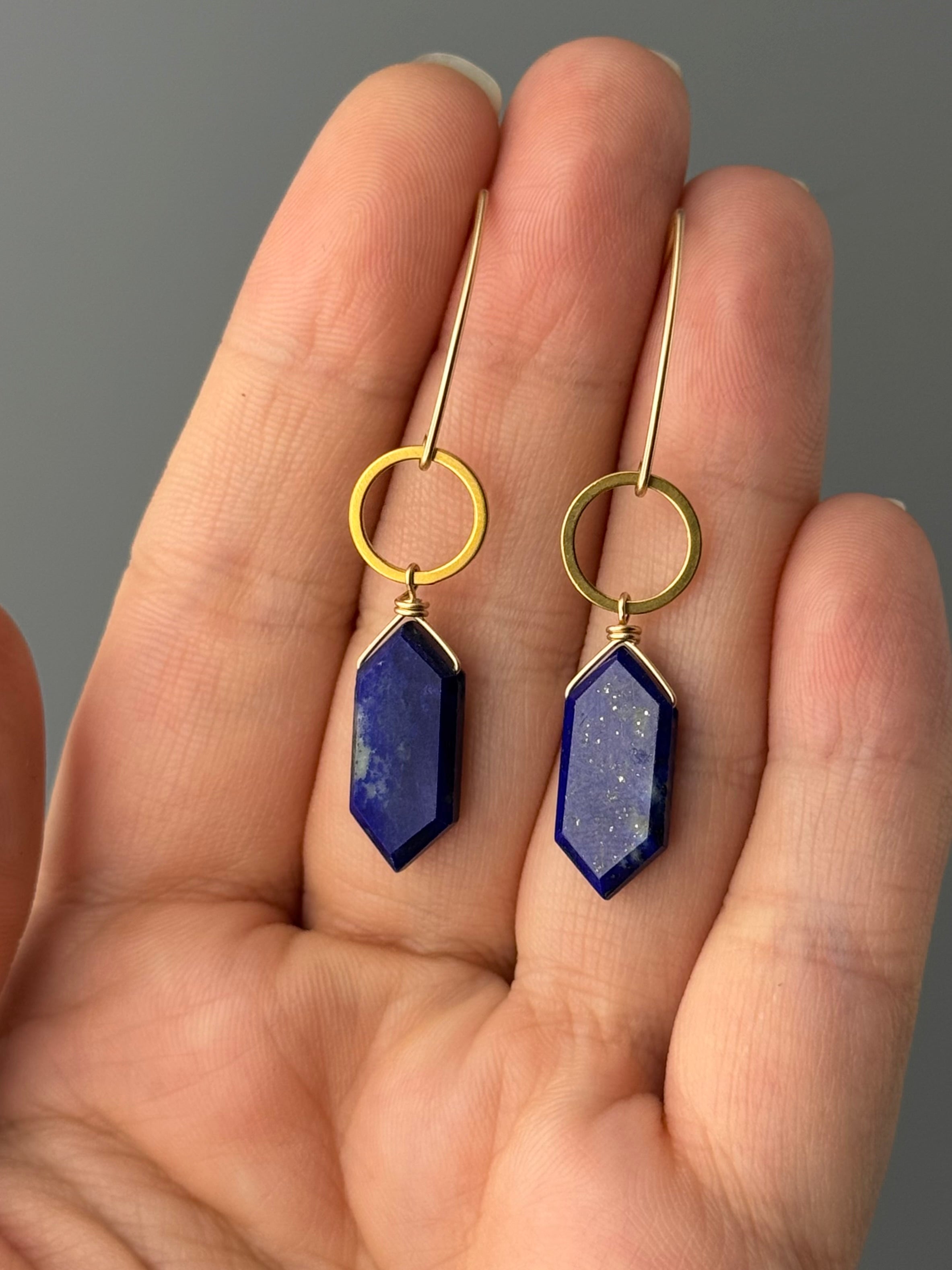 •LUNA• lapis lazuli + gold earrings