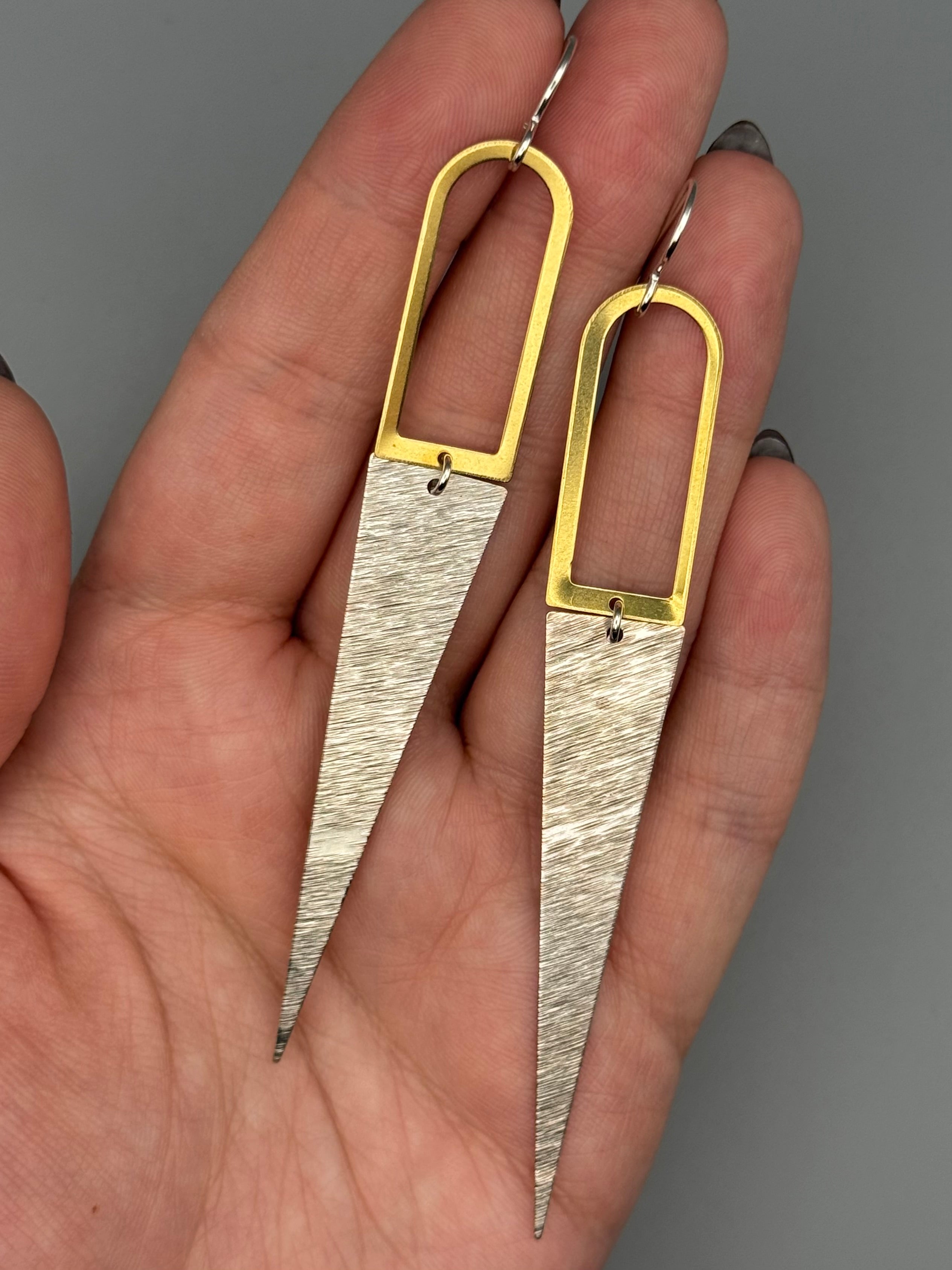 •PORTAL DAGGERS• mixed metal dangle earrings