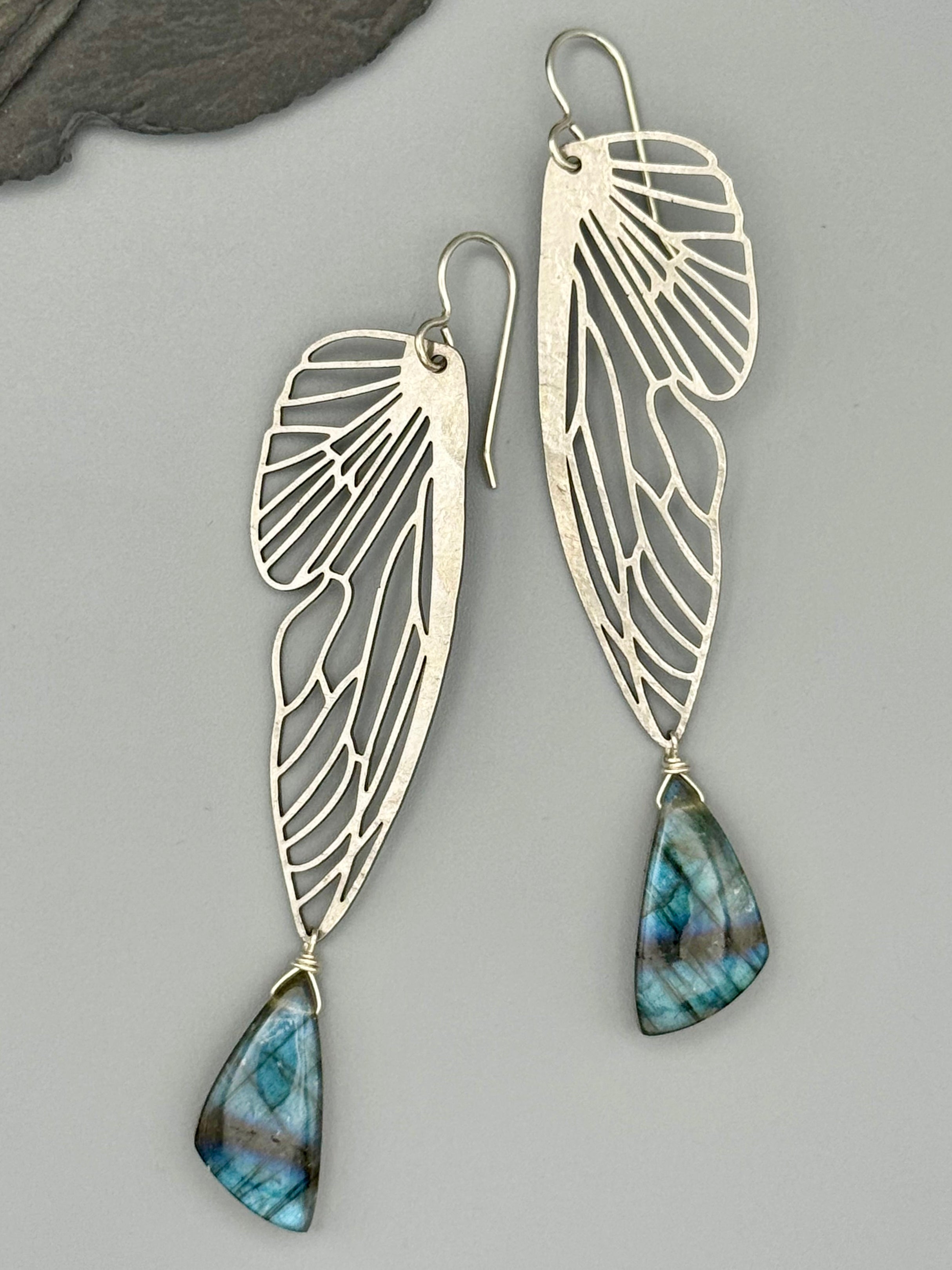 •METAMORPH• labradorite + silver earrings