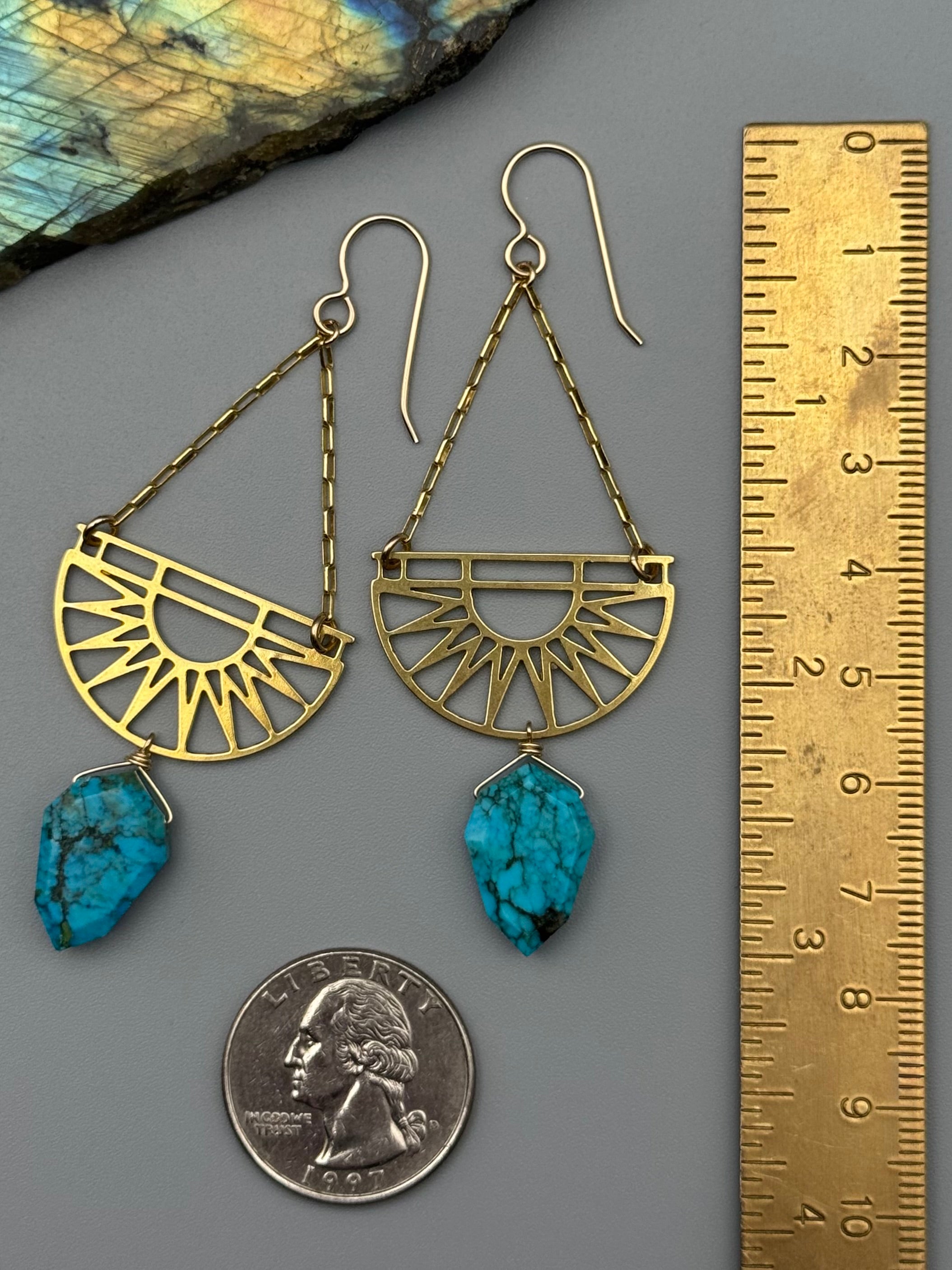 •KALEIDOSCOPE EYES• turquoise + gold earrings