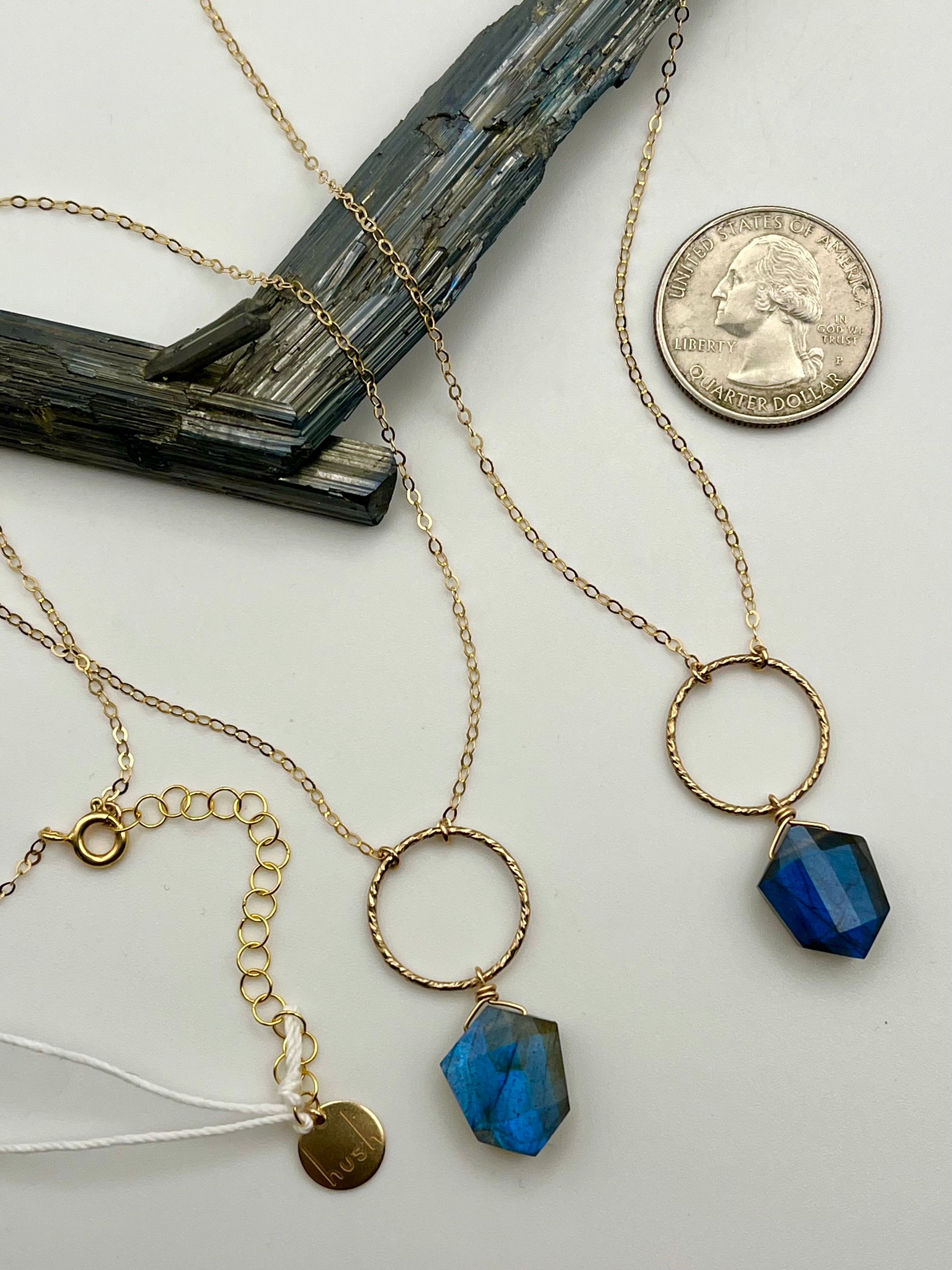 •LUNA• labradorite + gold necklace (various lengths)