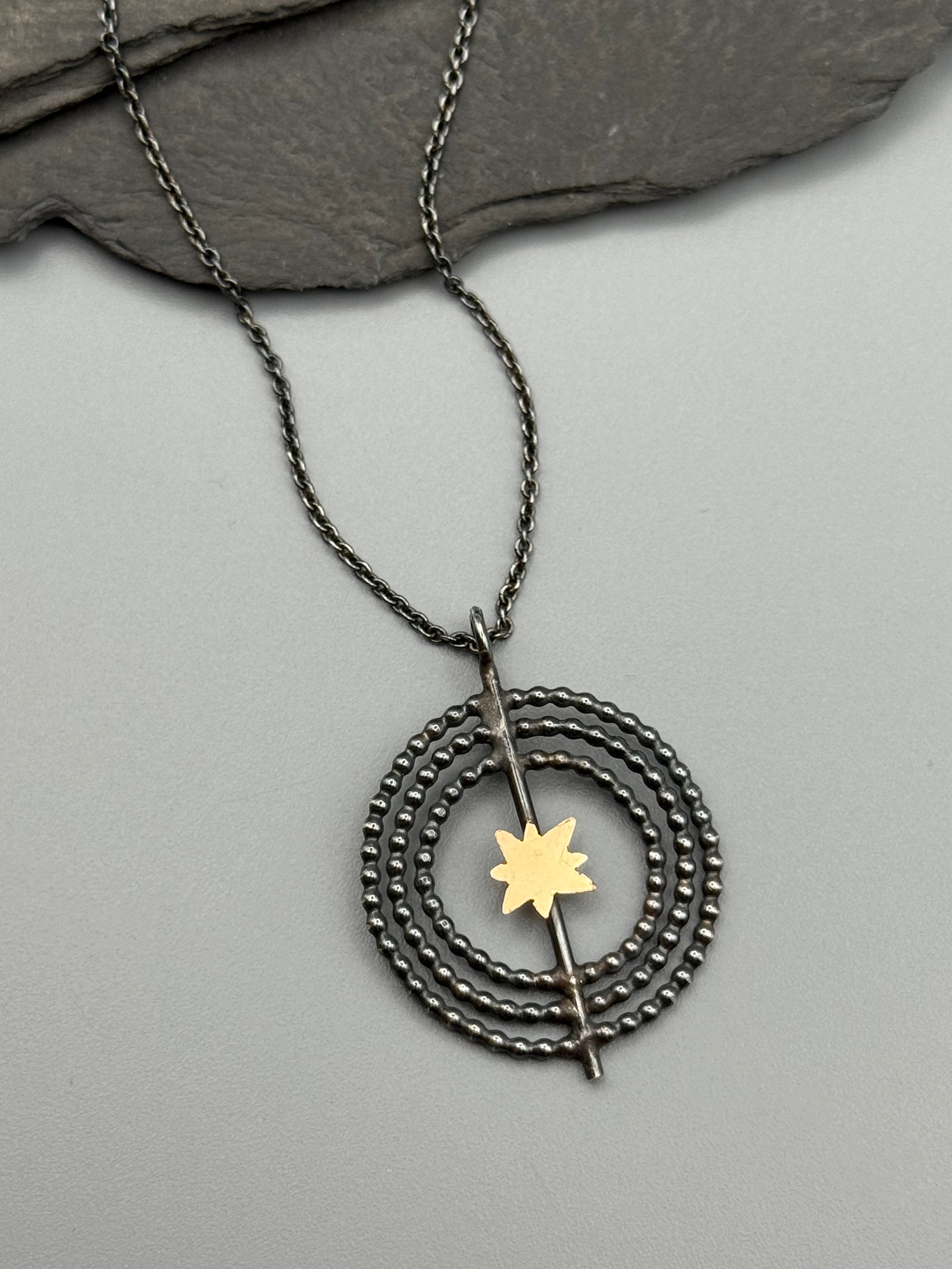 •INNER COMPASS - SMALL• mixed metal necklace (19" long)
