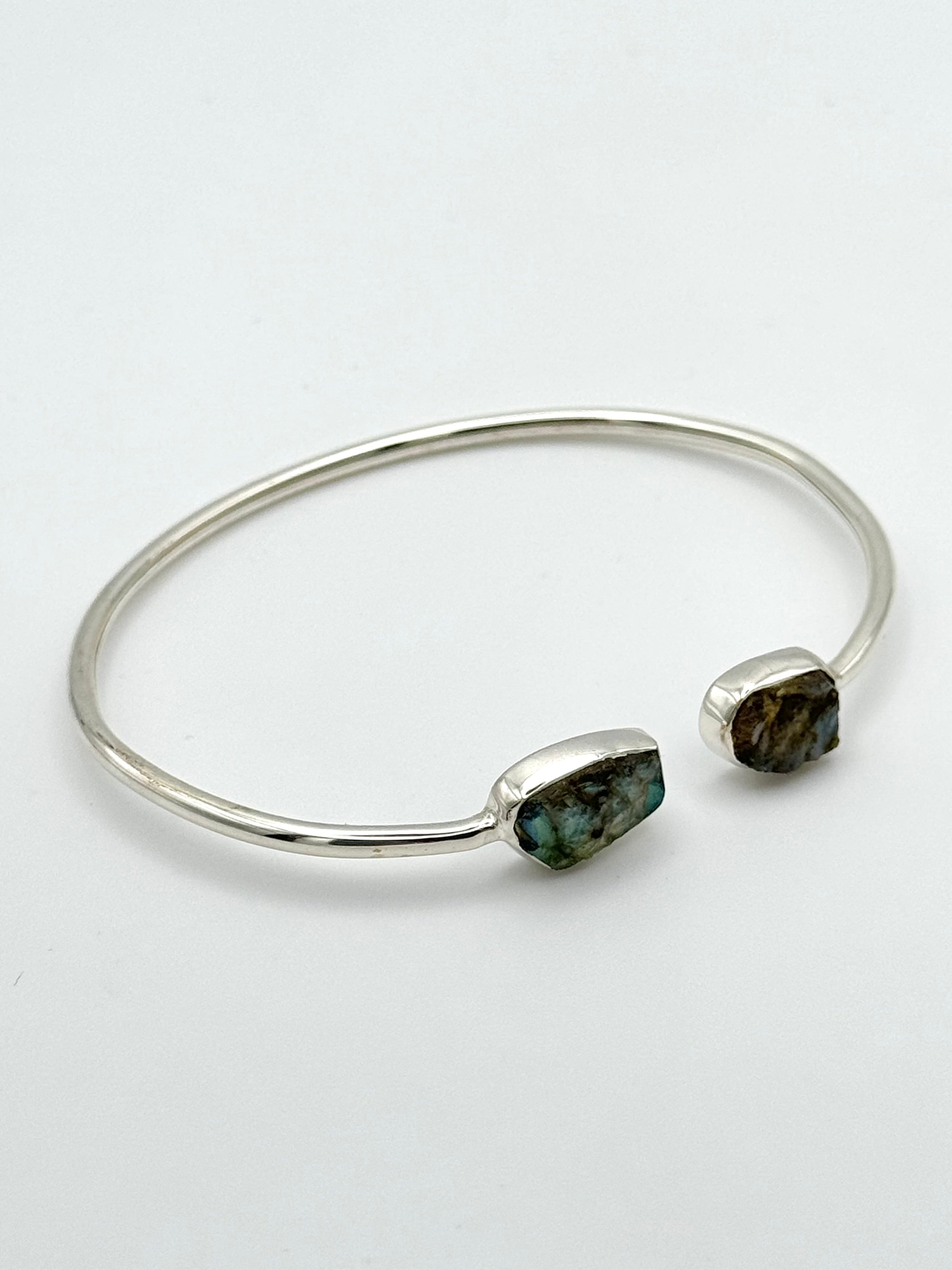 •ORGANIC FREEFORMS• labradorite + silver twist-on cuff bracelet