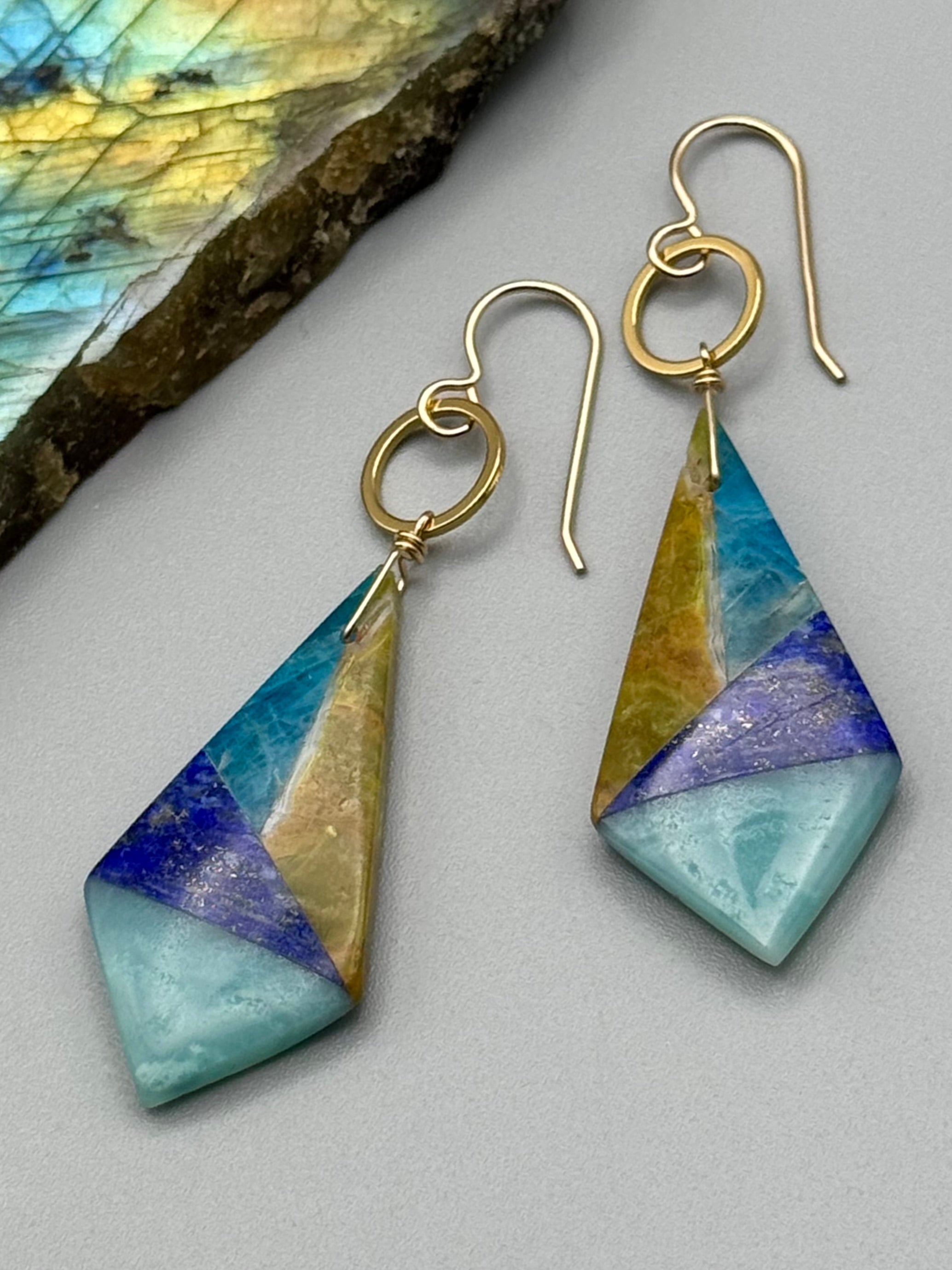 •LUNA• intarsia + gold earrings