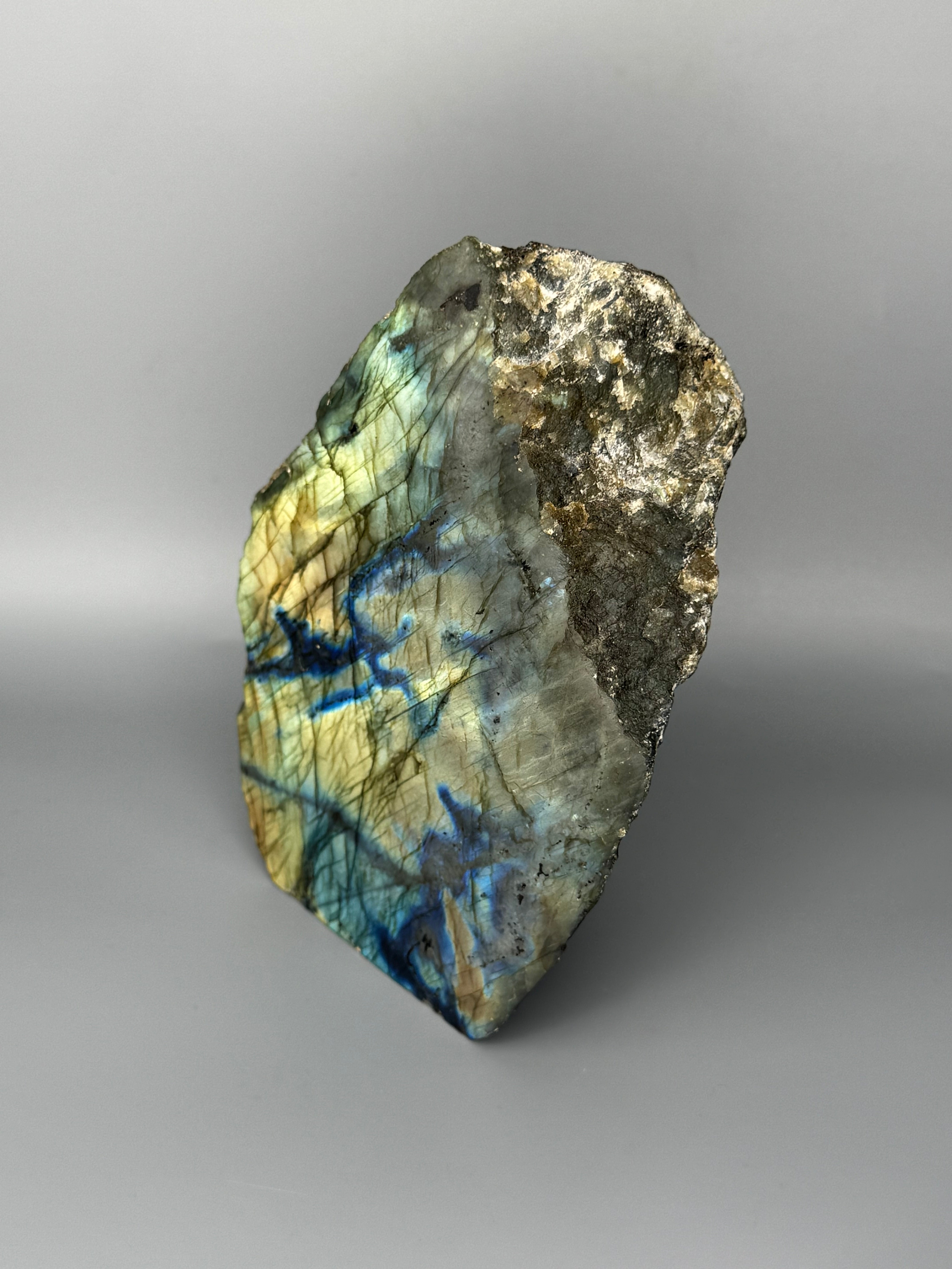 •LABRADORITE• half polished freeform