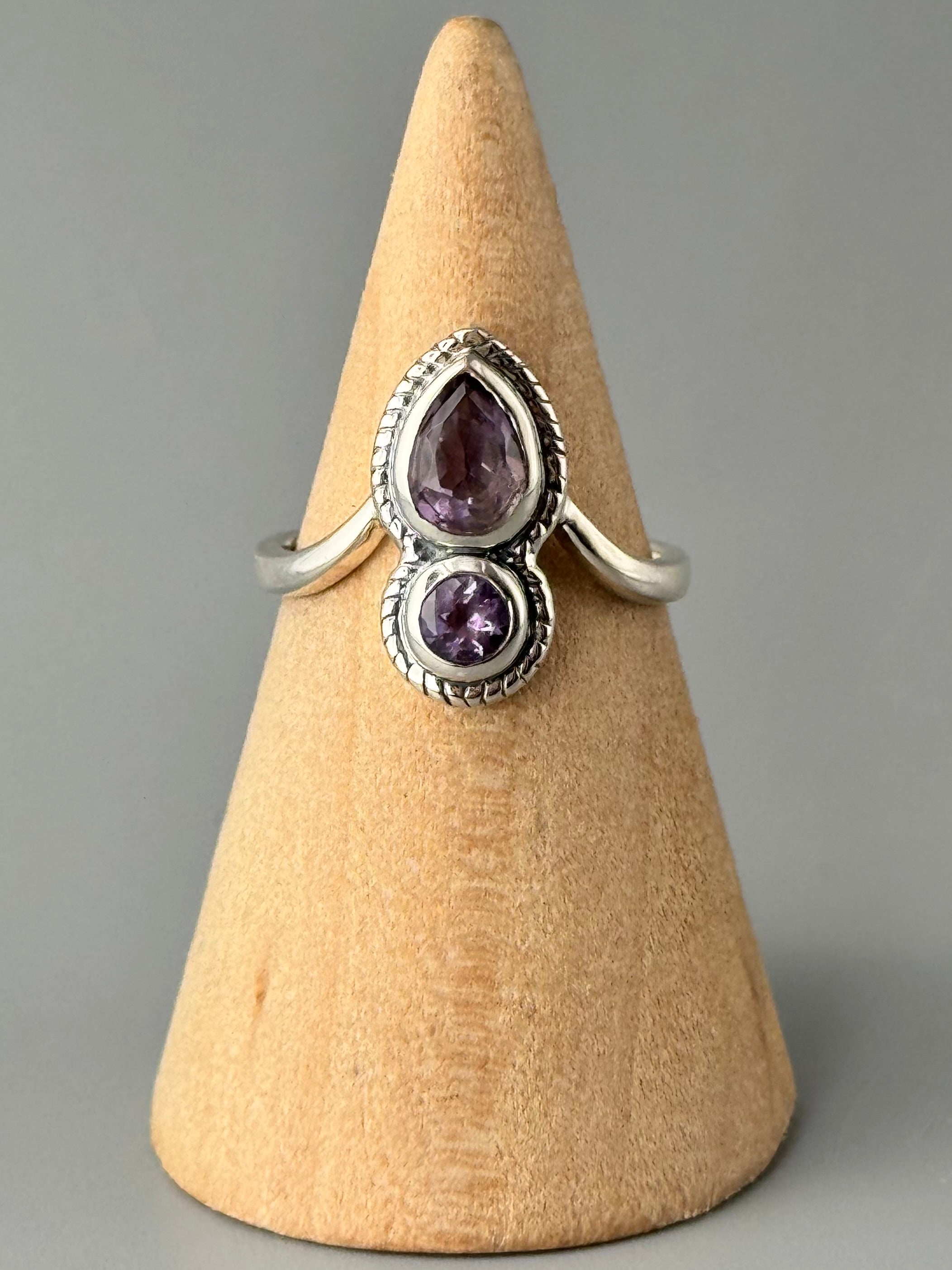 •AMETHYST - PUNCTUATE• sterling silver ring (various sizes)
