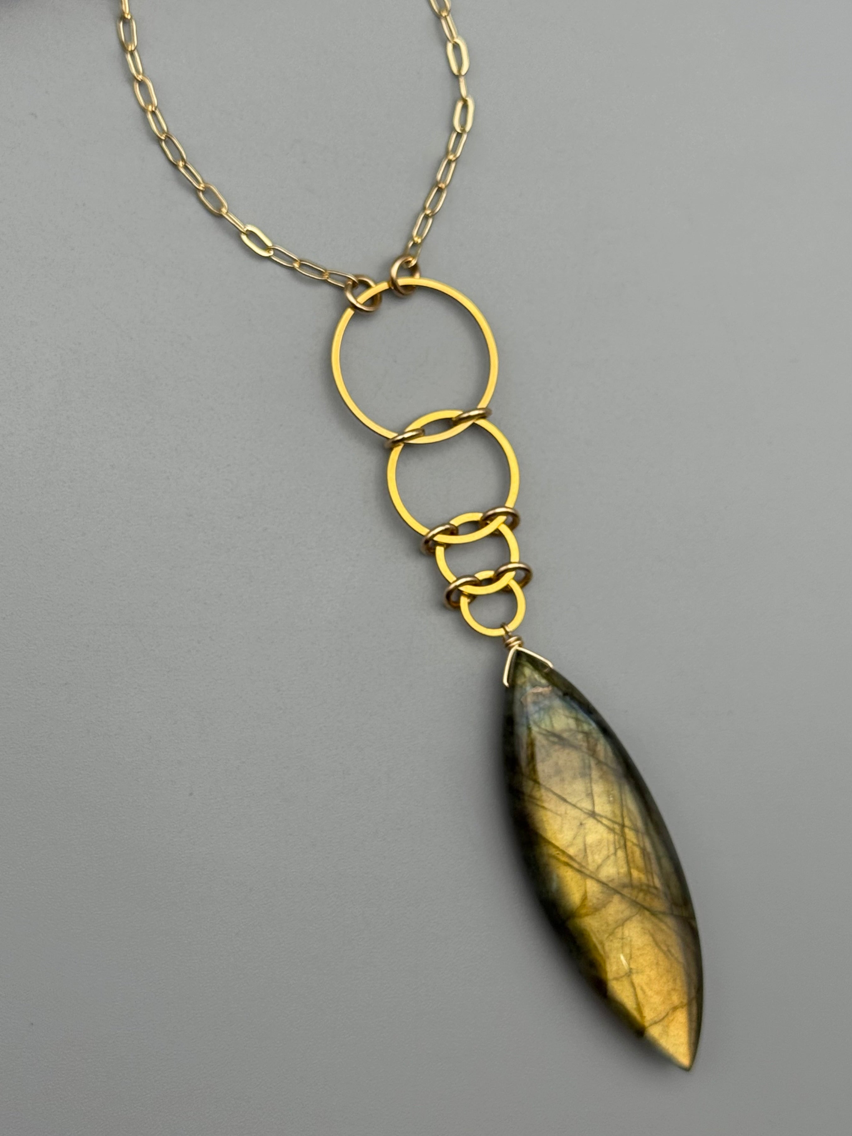 •EOWYN• labradorite + gold necklace (28"-30" long)
