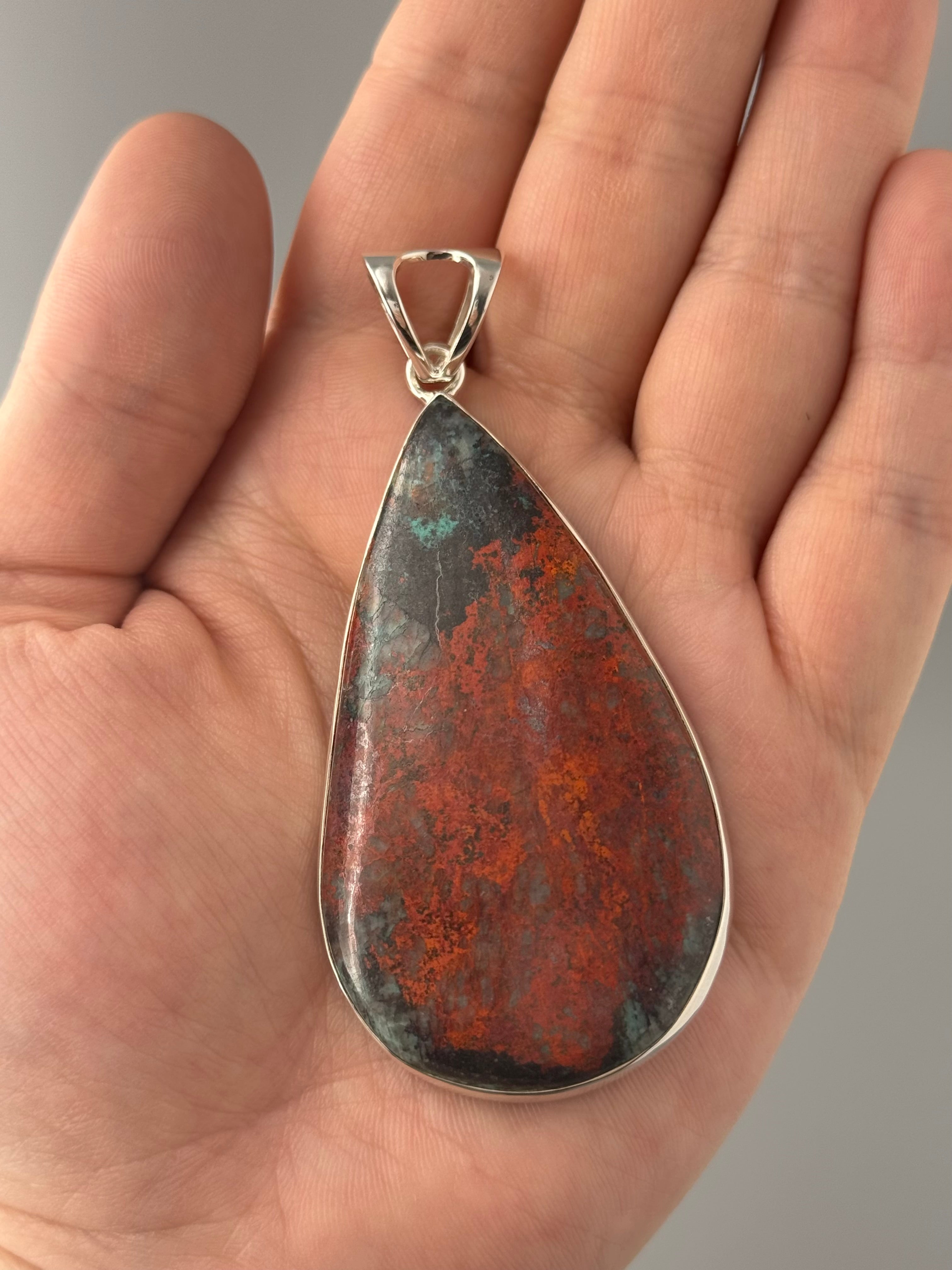 •SONORAN JASPER - TEARDROP 1• sterling silver pendant