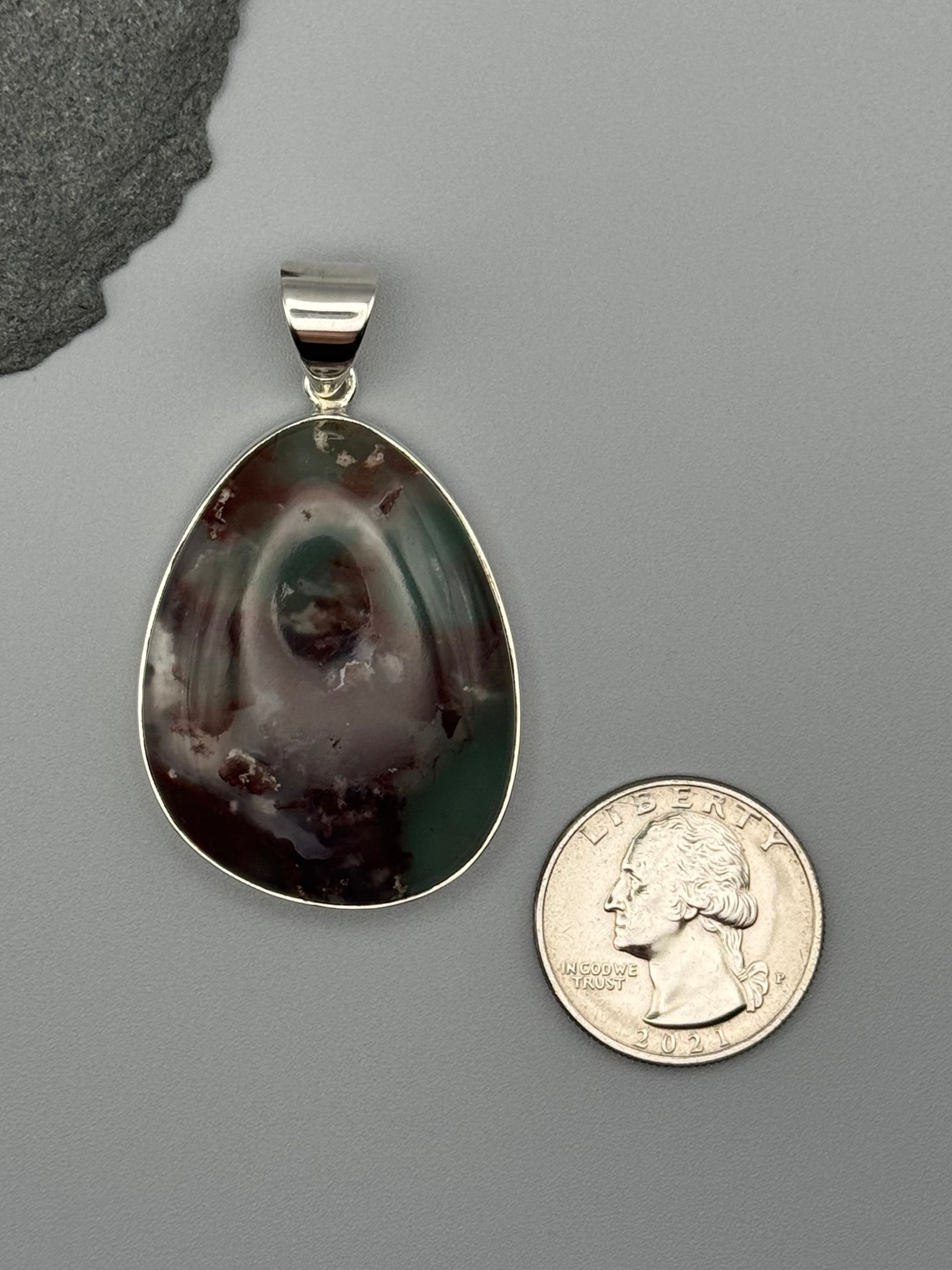 •CHRYSOPRASE - TEAR• sterling silver pendant