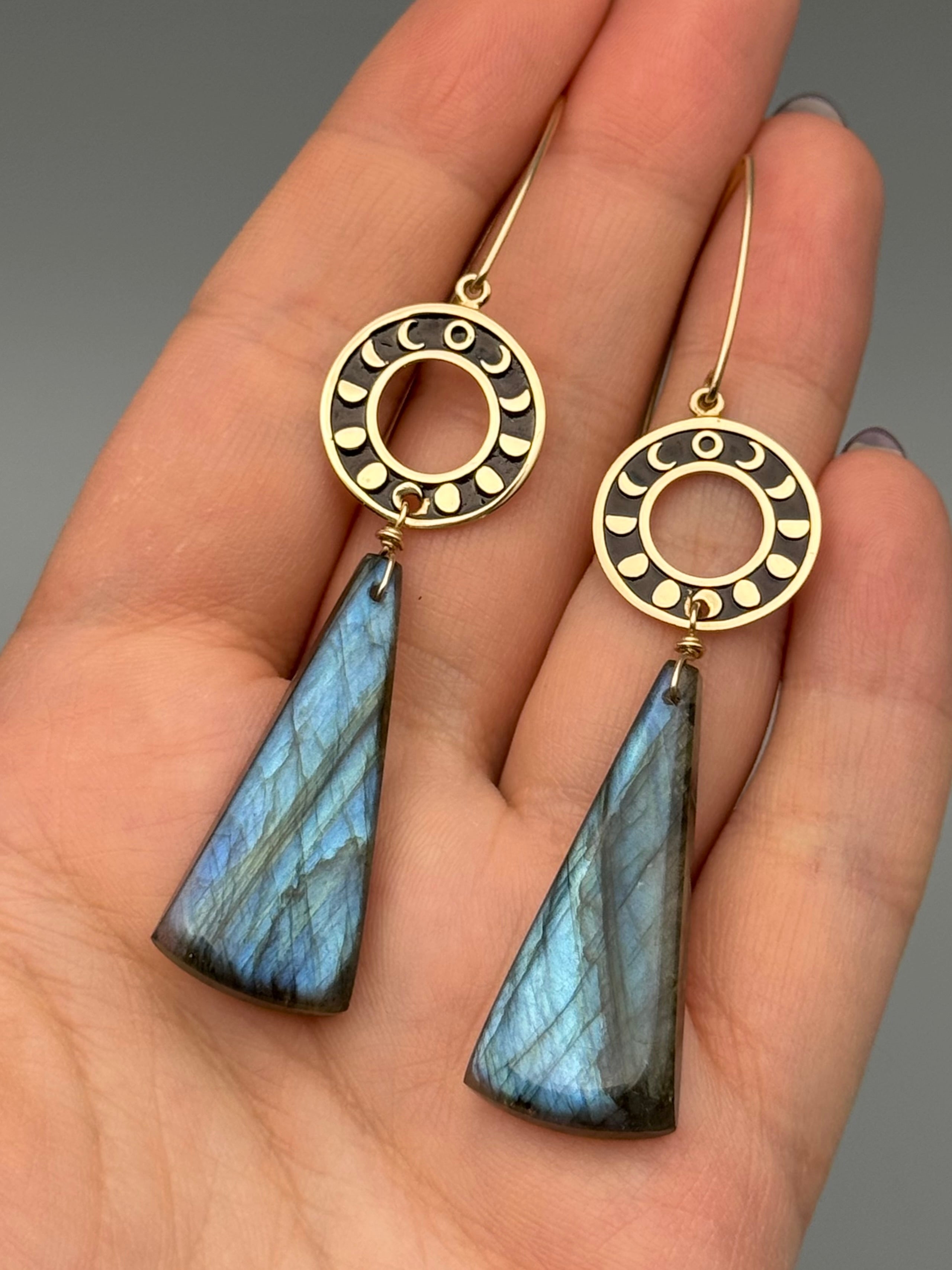 •ORBITAL• labradorite + gold earrings