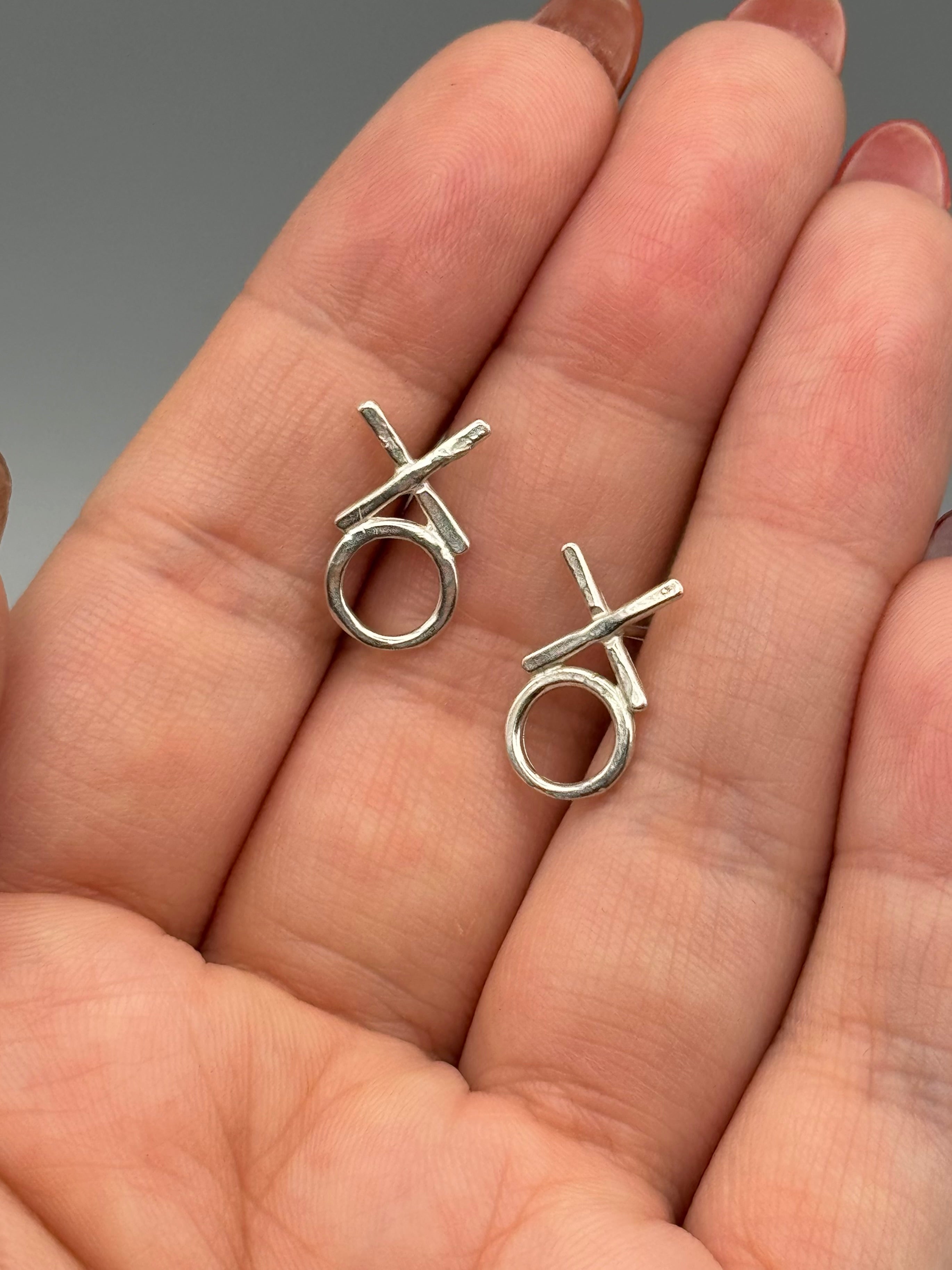 •XOXO• sterling silver post earrings