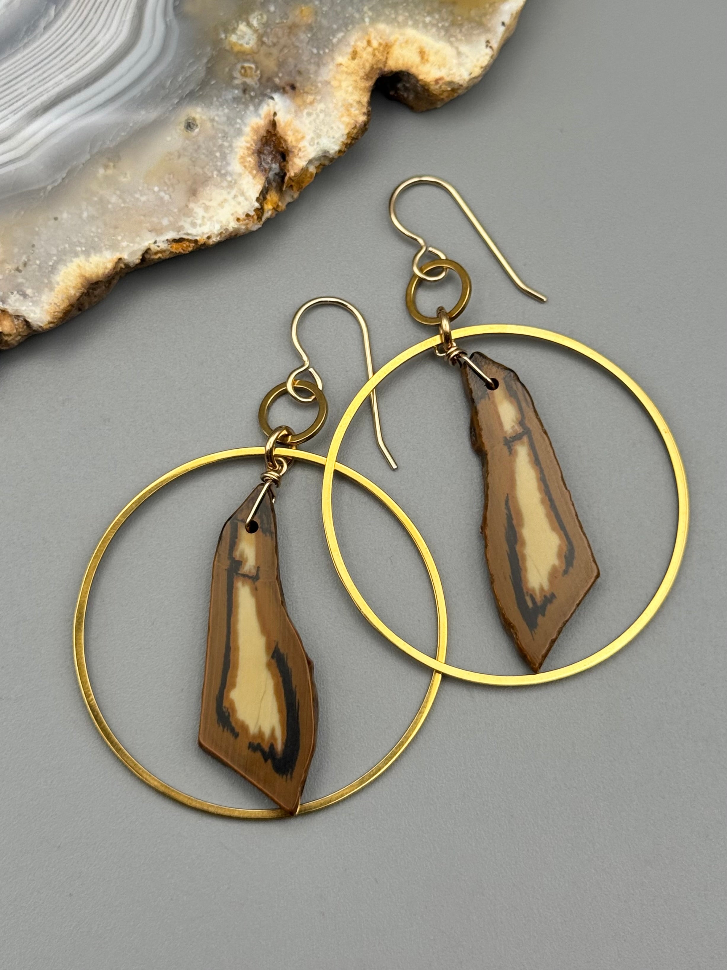 •EQUA-LUNA• jasper + gold earrings