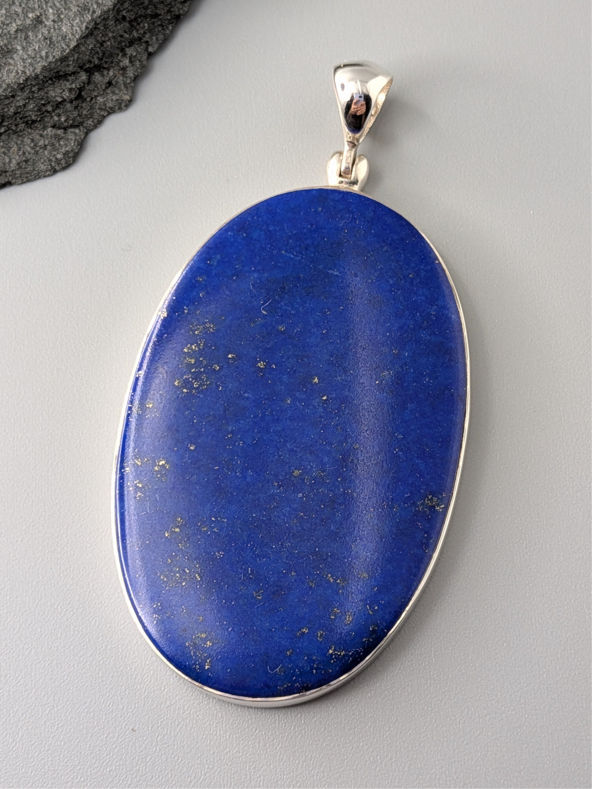 •LAPIS OVAL• sterling silver pendant