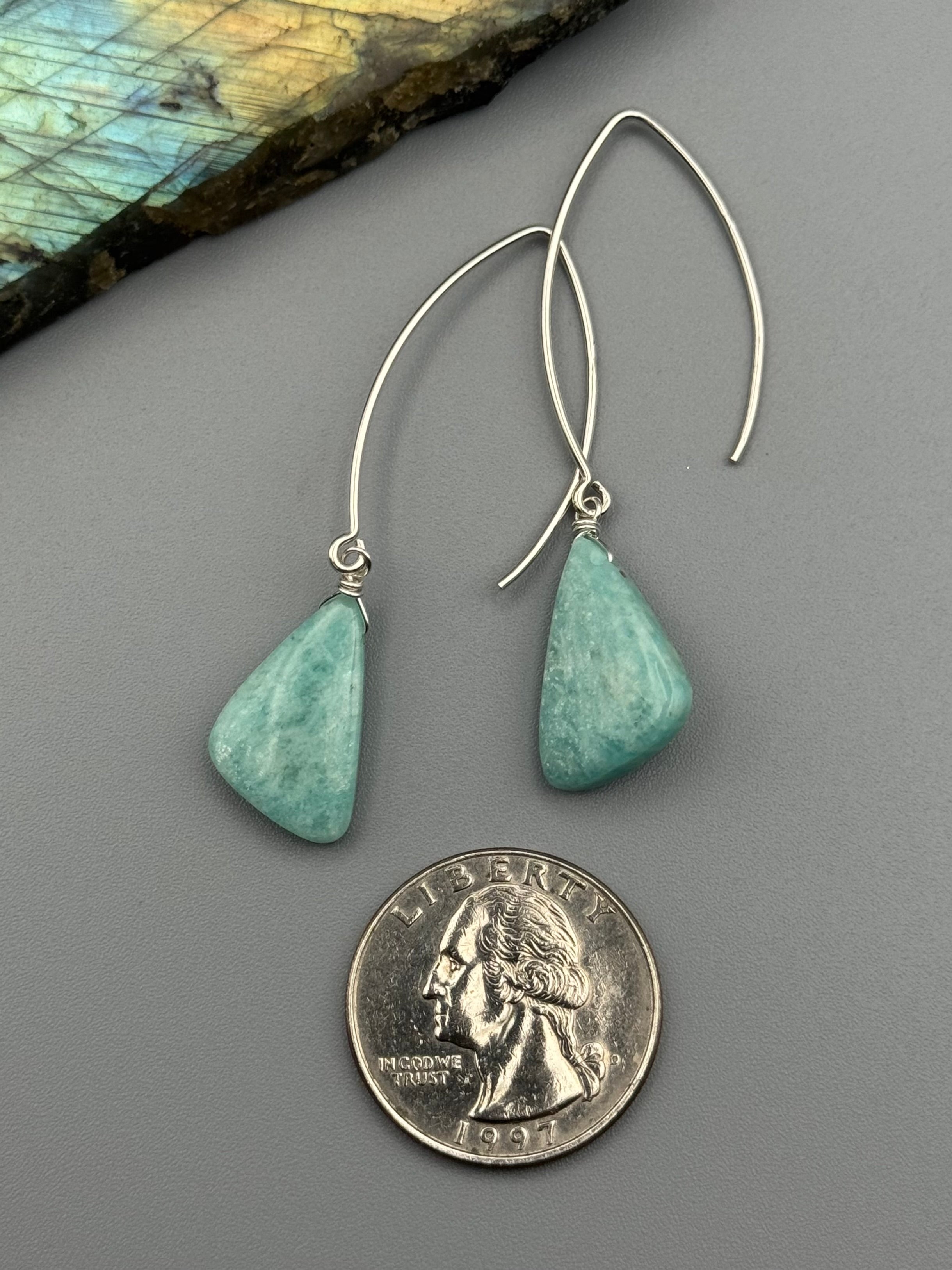 •STRAY• amazonite wing + silver earrings