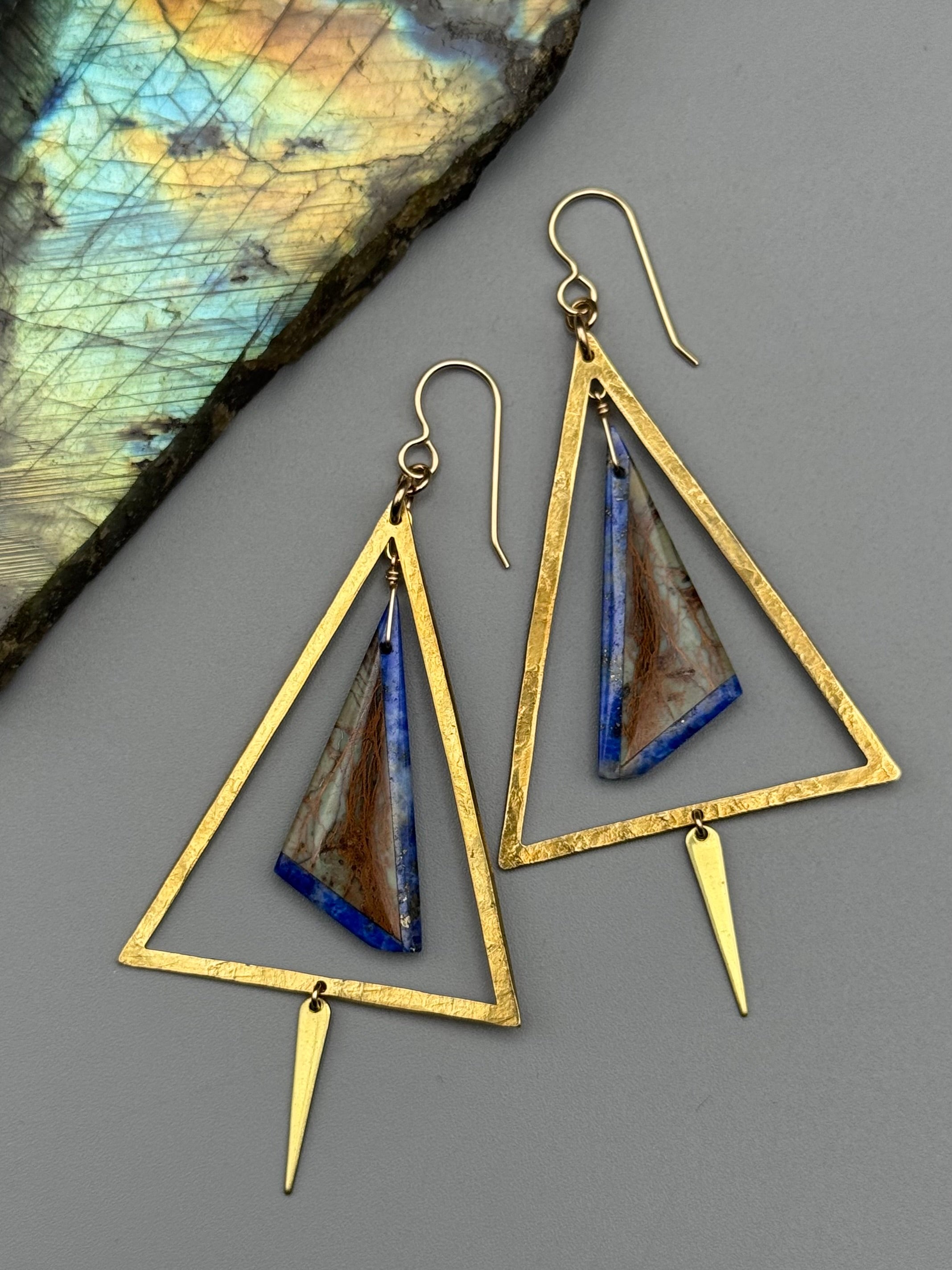 •YIELDING• intarsia + gold earrings