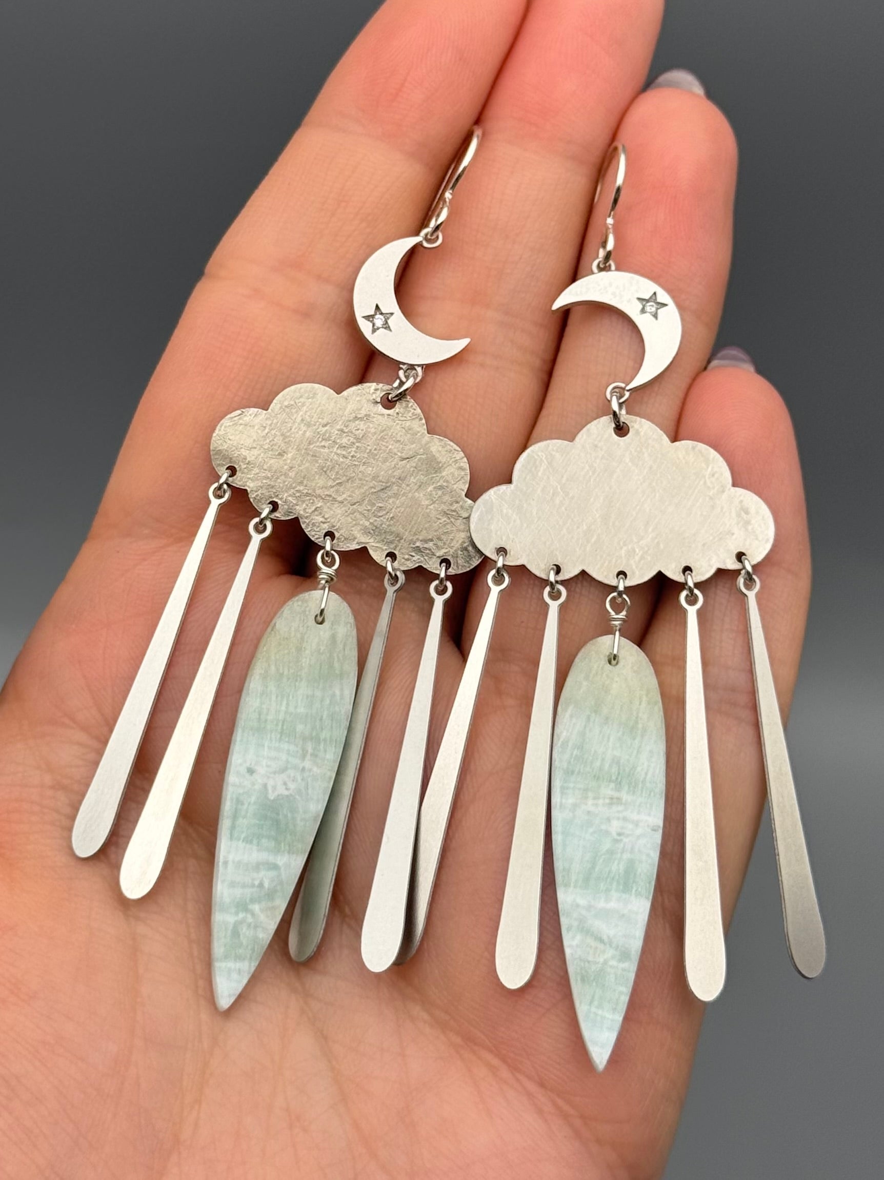 •LUNAR STORM• amazonite + silver earrings