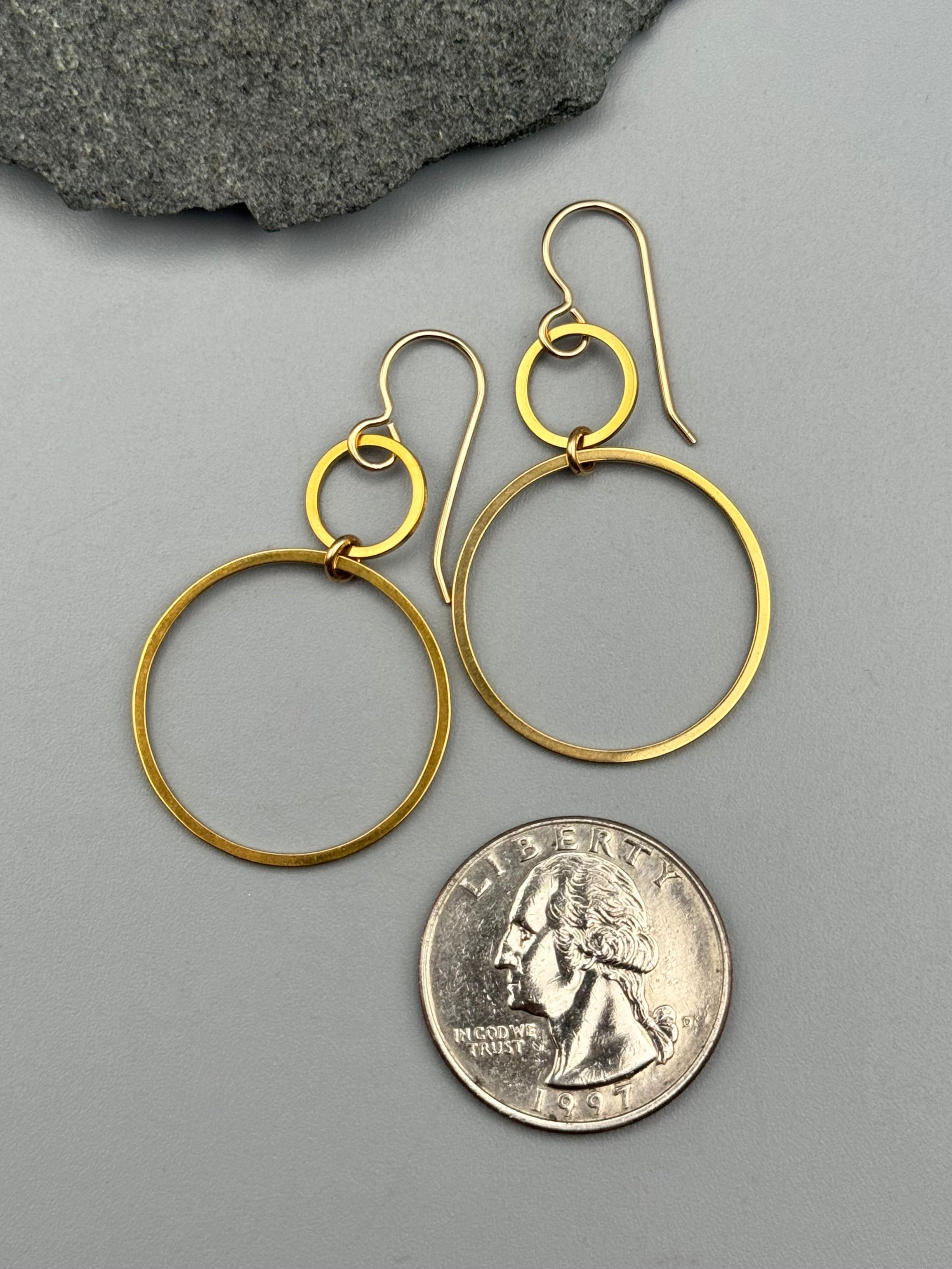 •EQUA-ORBIT EXTRA SMALL• gold dangle earrings