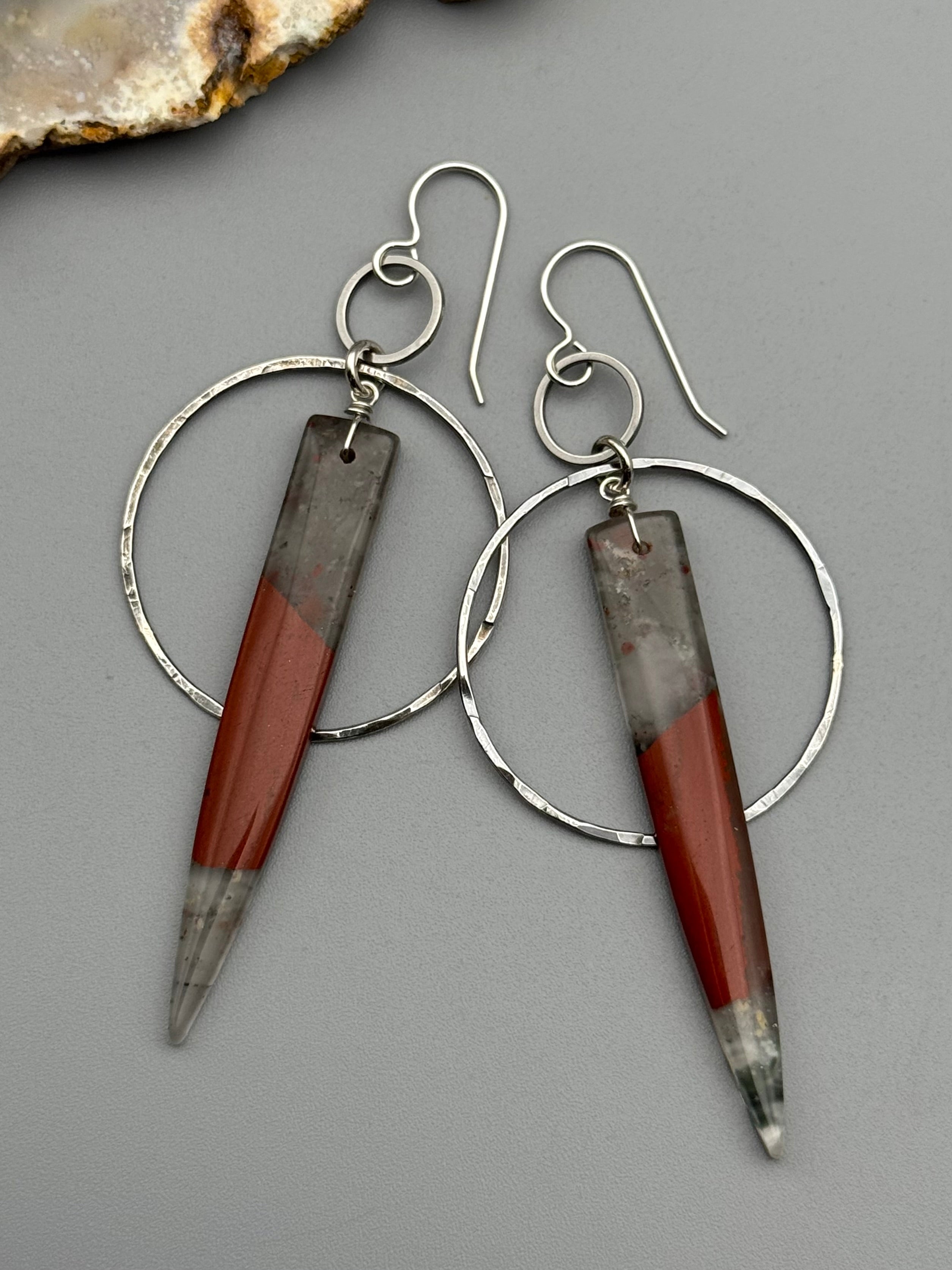 •EQUA-ORBIT• bloodstone + silver earrings
