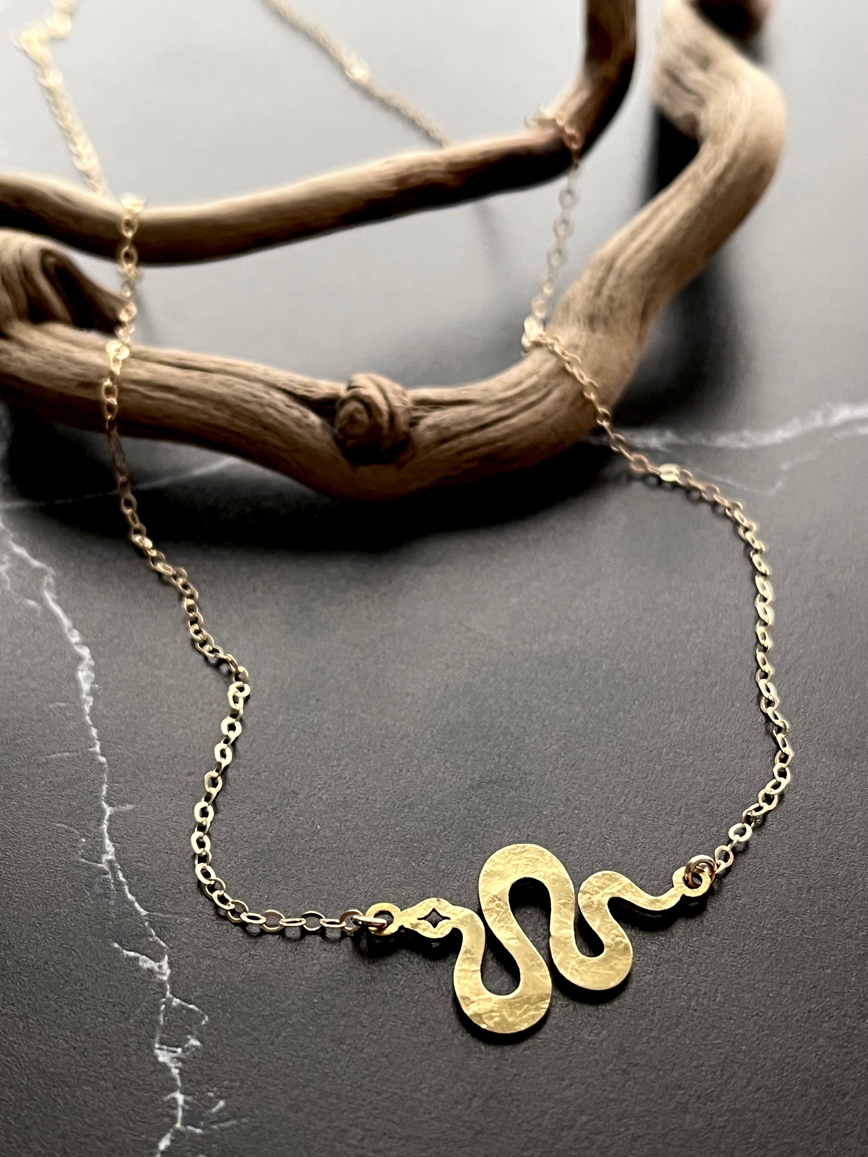 •SLITHER•  gold necklace