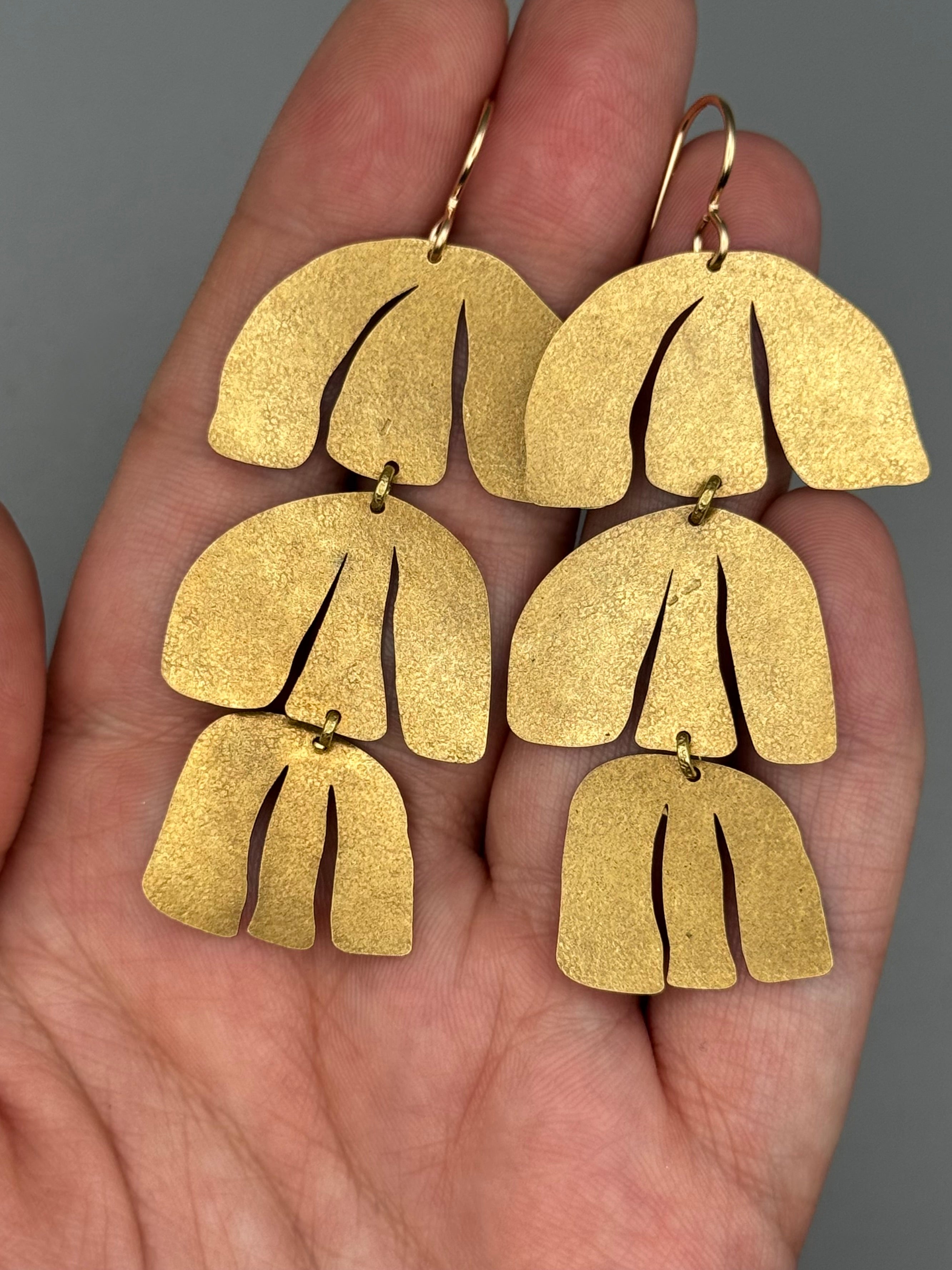 •ORCHID DANCE• gold dangle earrings