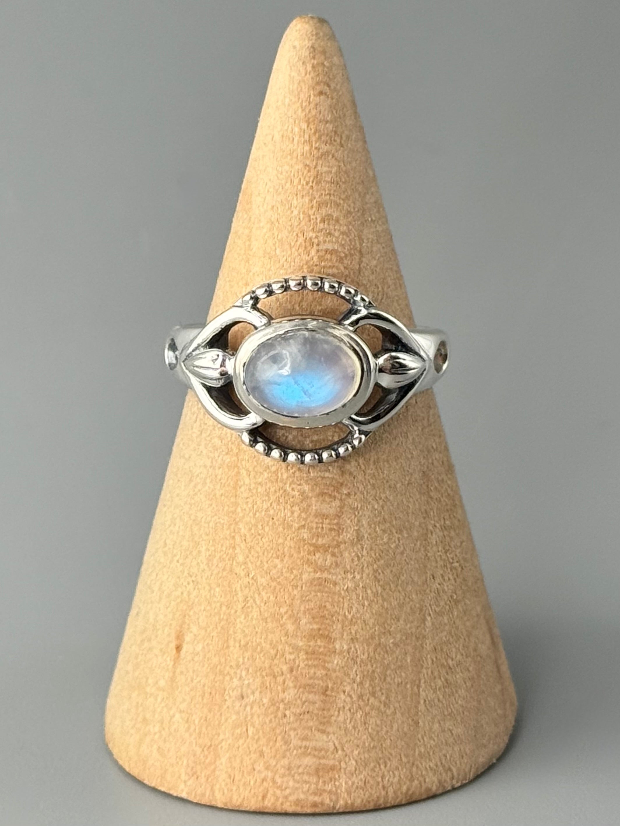 •RAINBOW MOONSTONE - ADORNED• sterling silver ring (various sizes)