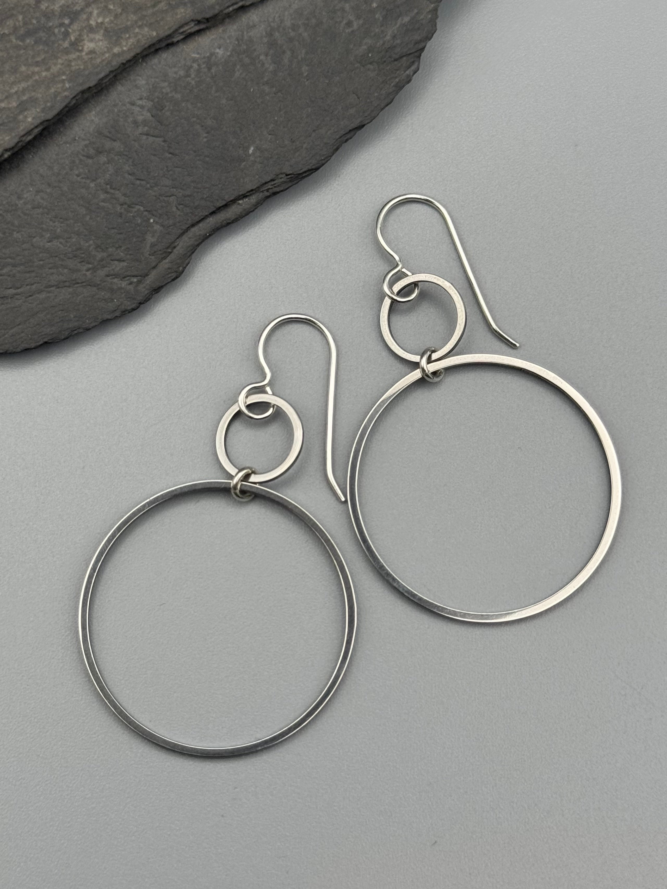 •EQUA-ORBIT MEDIUM• silver dangle earrings