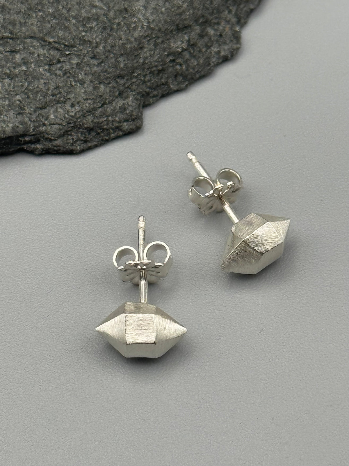 •HERKIMER• silver cast stud earrings