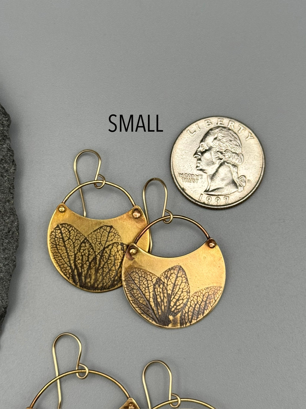 •HYDRANGEA CRESCENT• gold dangle earrings