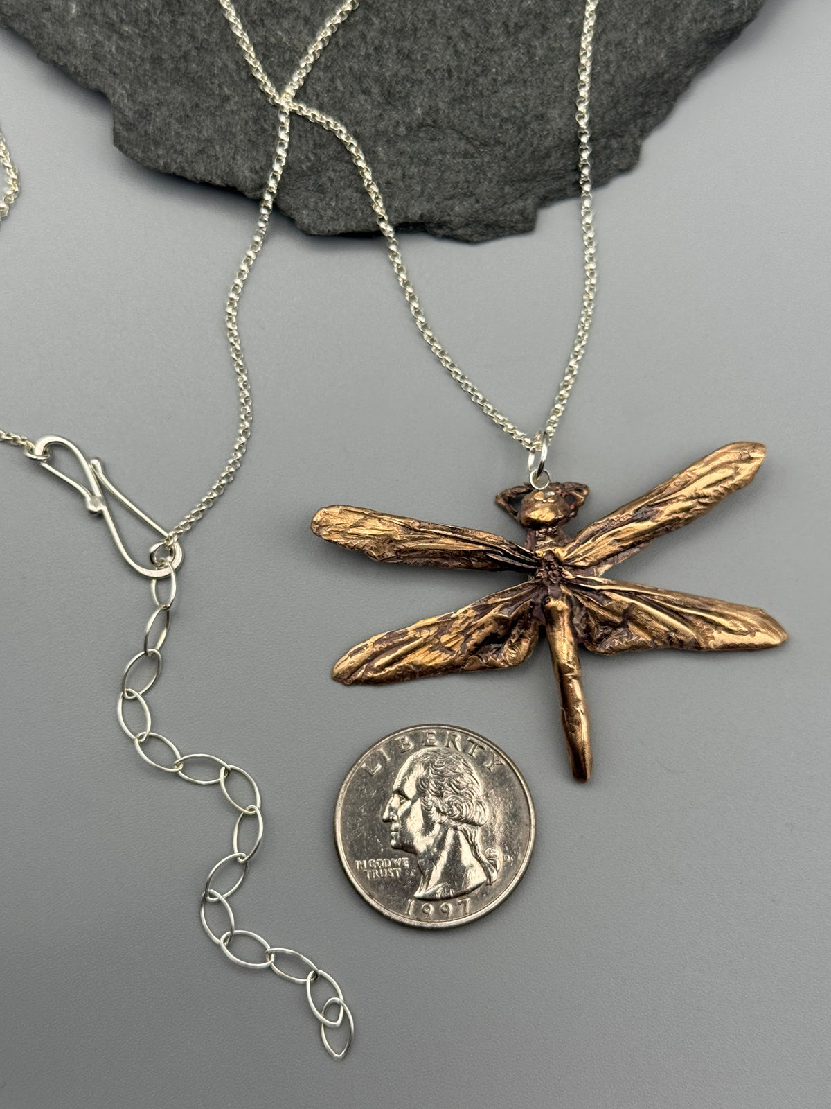 •DAMSELFLY• bronze cast necklace (18" - 21" long)