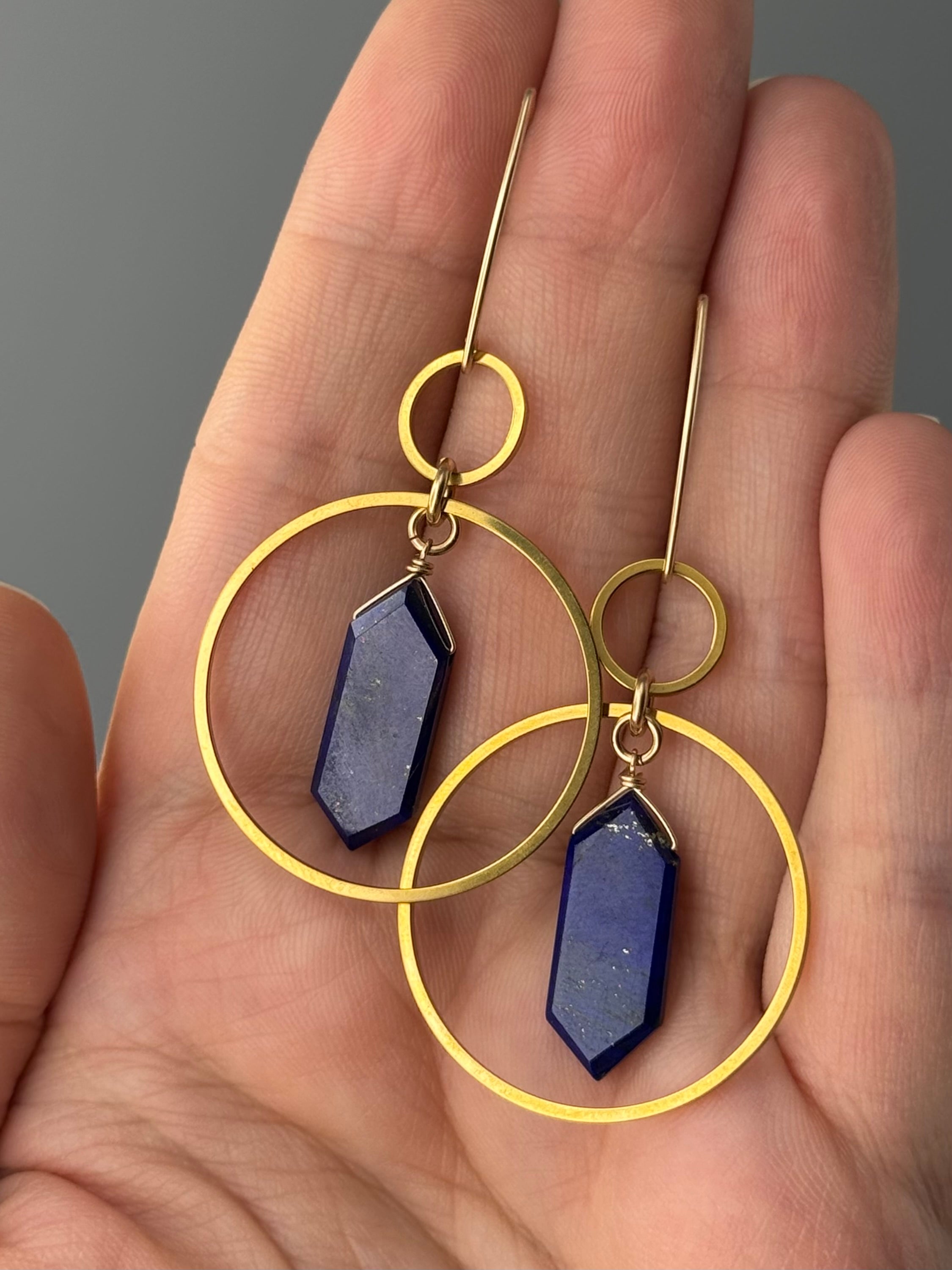 •EQUA-LUNA• lapis lazuli + gold earrings