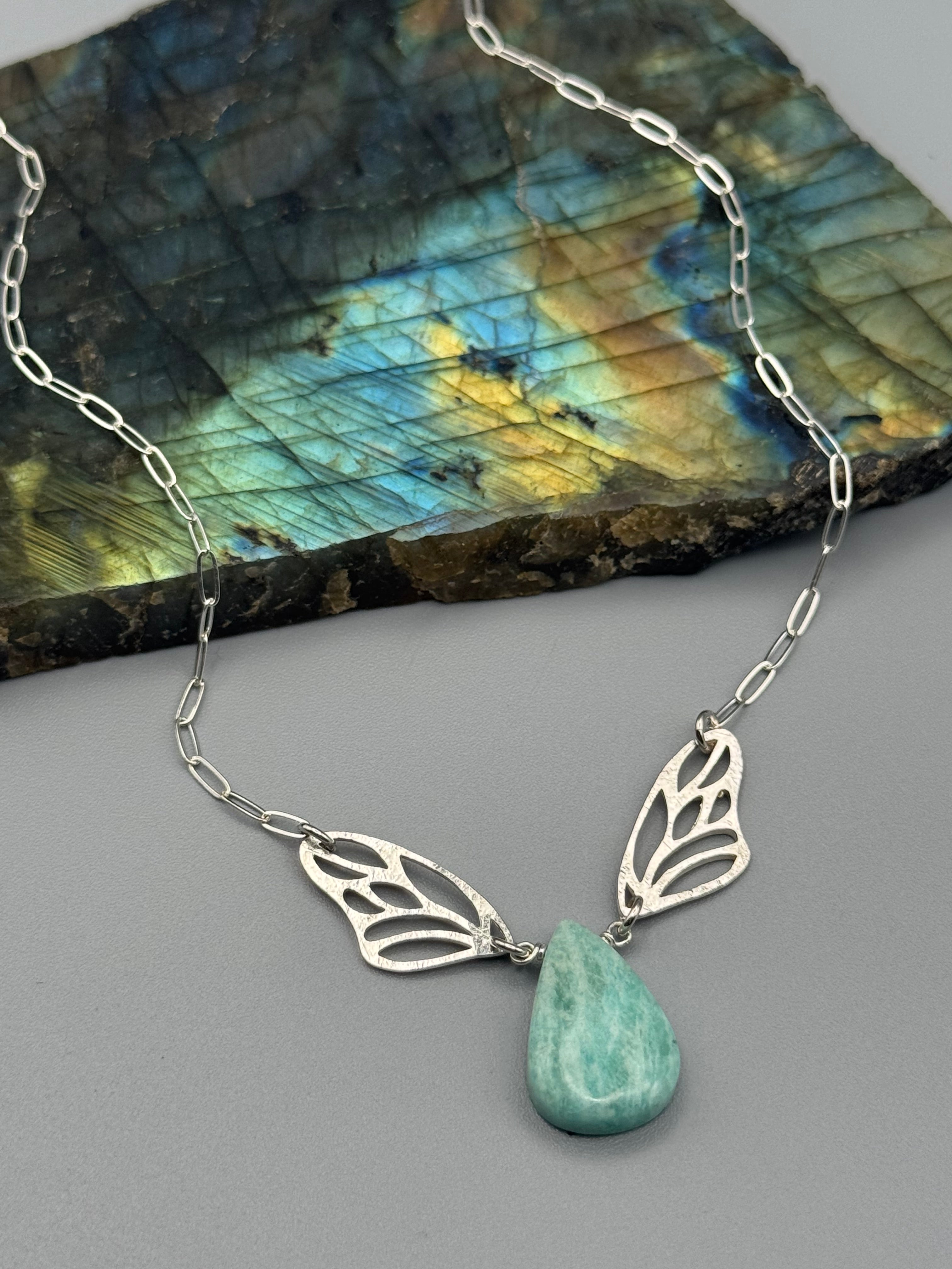 •METAMORPH• amazonite + silver necklace (18"-20" long)