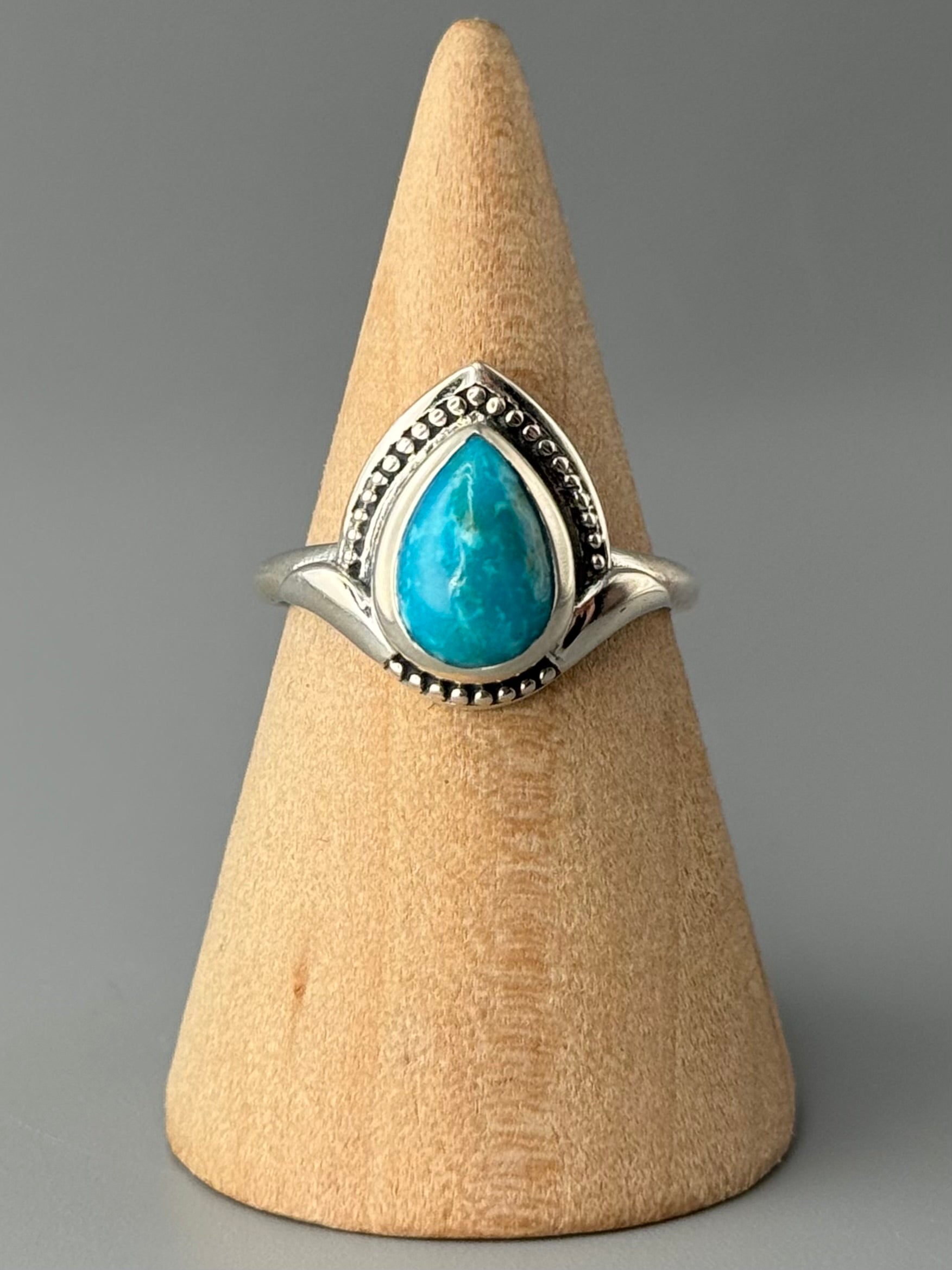 •MEXICAN TURQUOISE - SHIELD• sterling silver ring (various sizes)