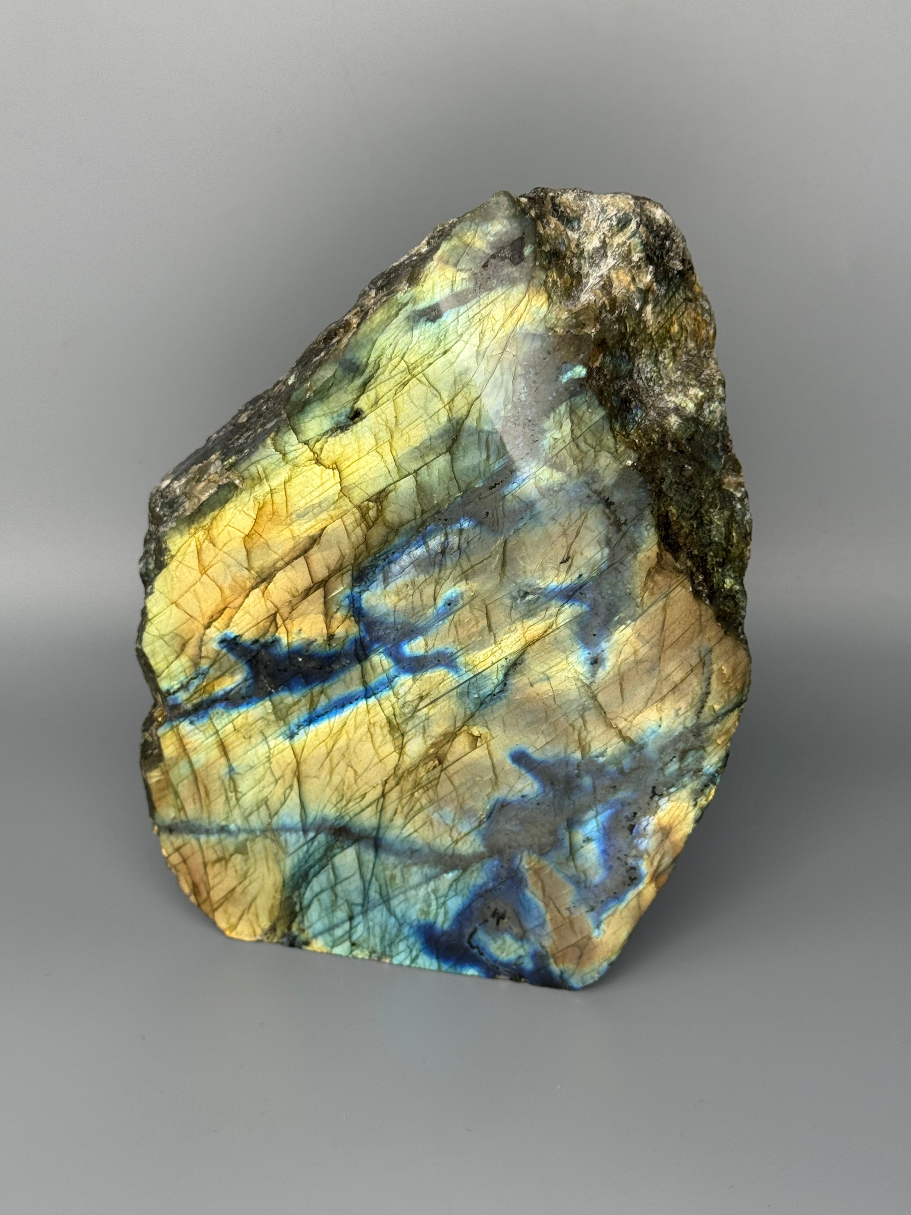 •LABRADORITE• half polished freeform