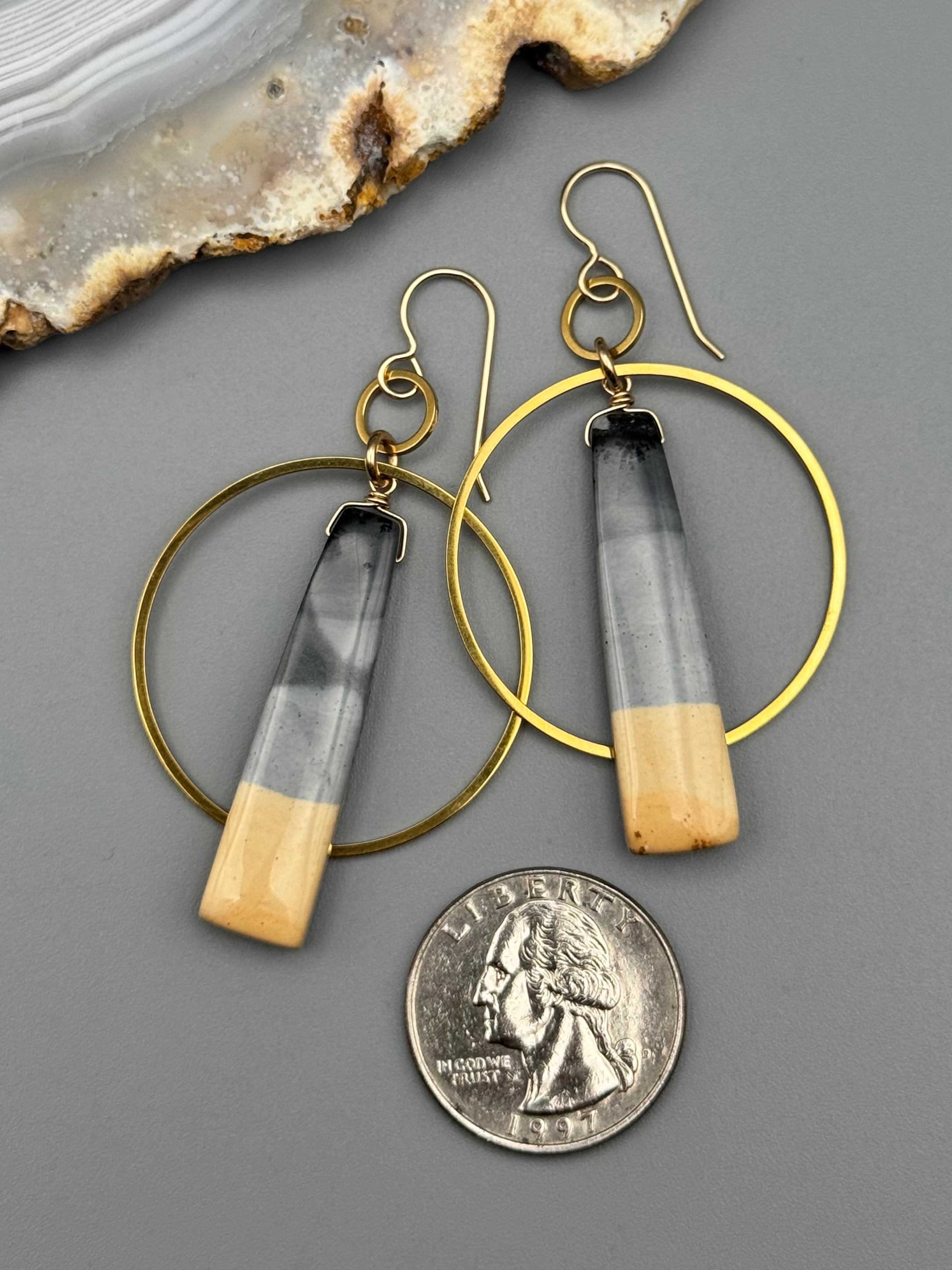 •EQUA-ORBIT• maligano jasper + gold earrings