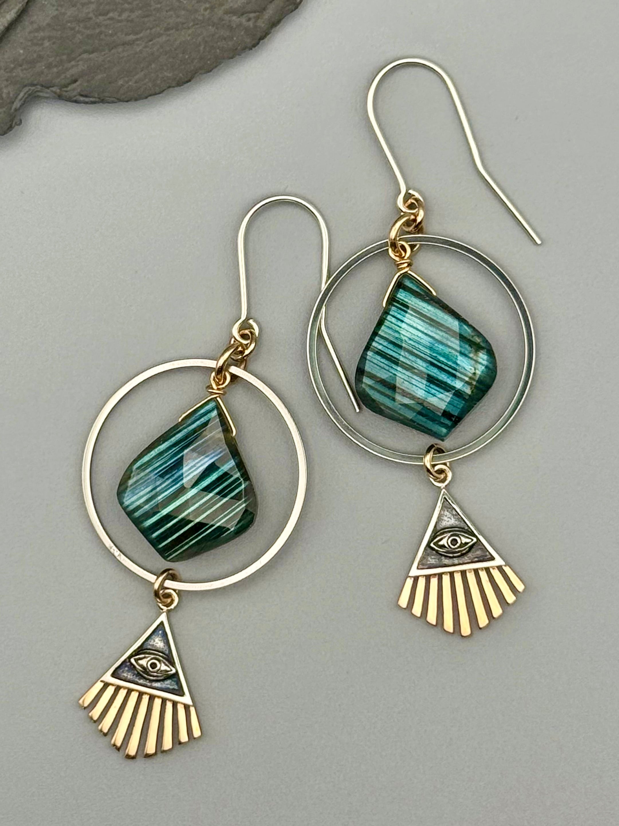 •DIVINE PROVIDENCE• labradorite + mixed metal earrings