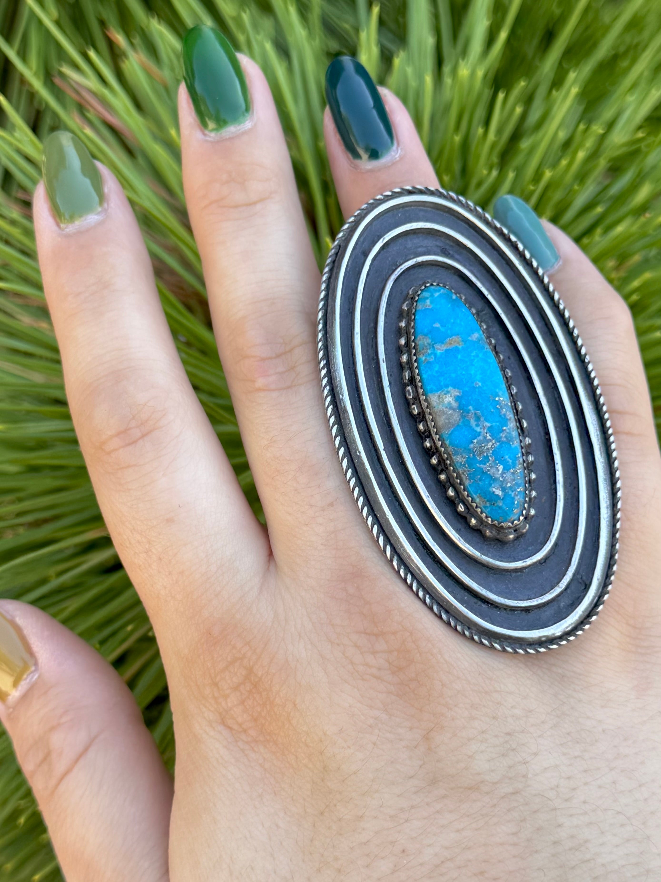 •LASSO• turquoise + silver ring (size 7.5)