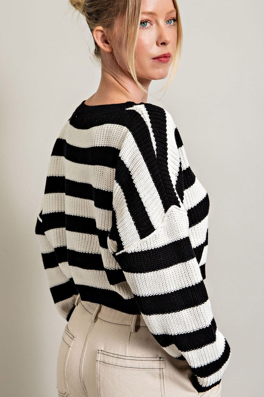 •BRETON• striped cropped cotton sweater