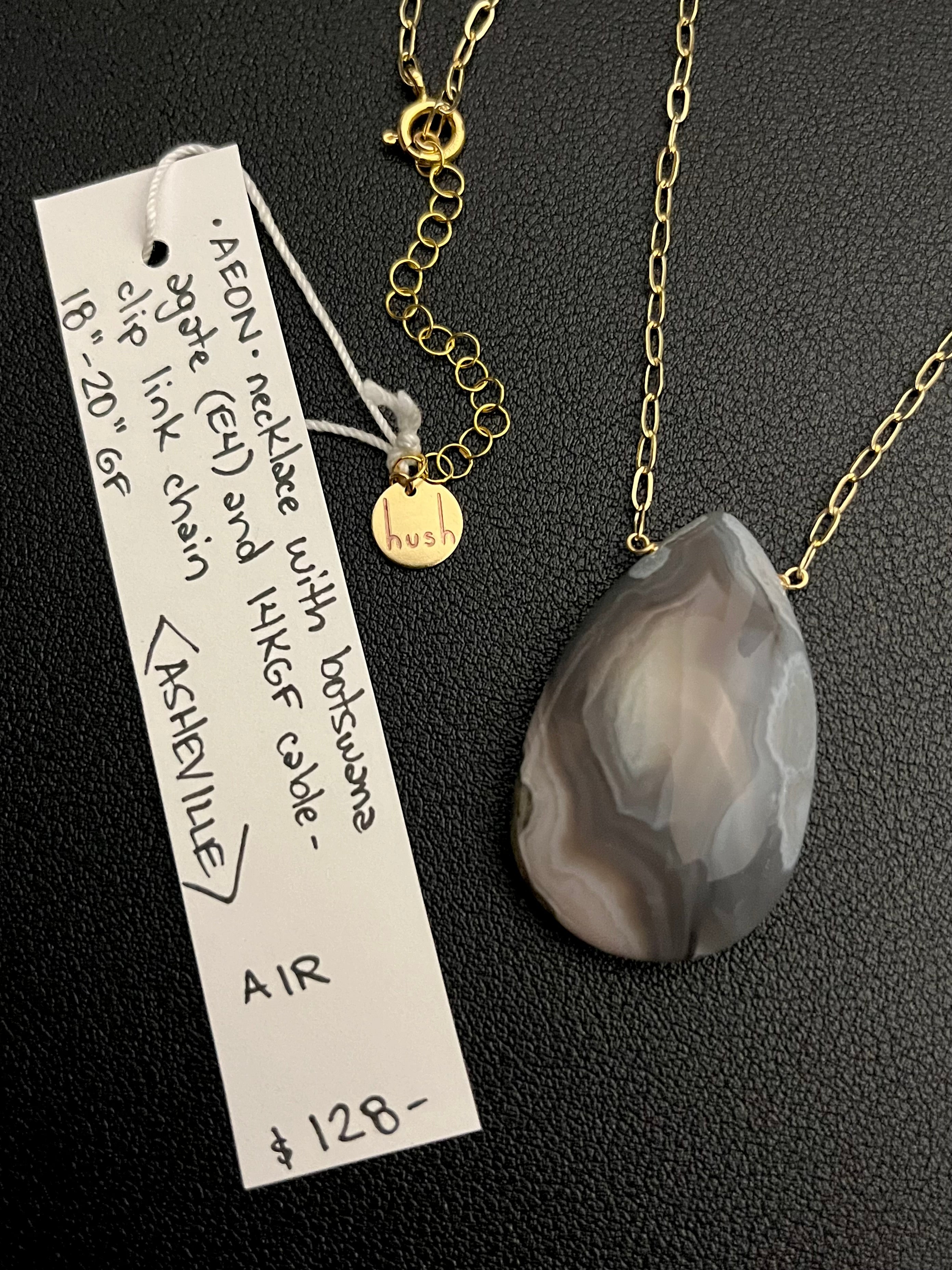 •AEON• botswana agate + gold necklace (18"-20")