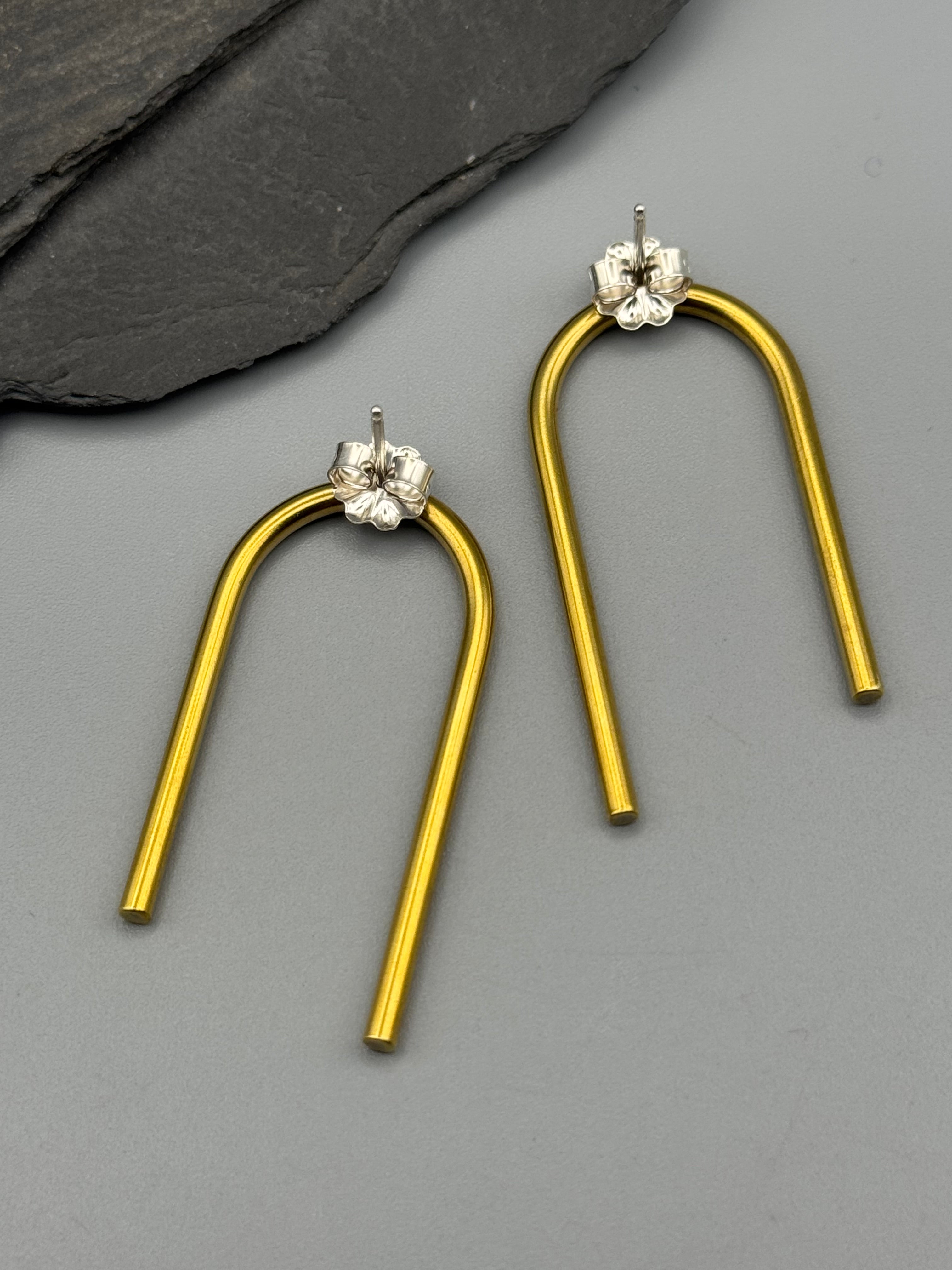 •ARCHES• brass post earrings