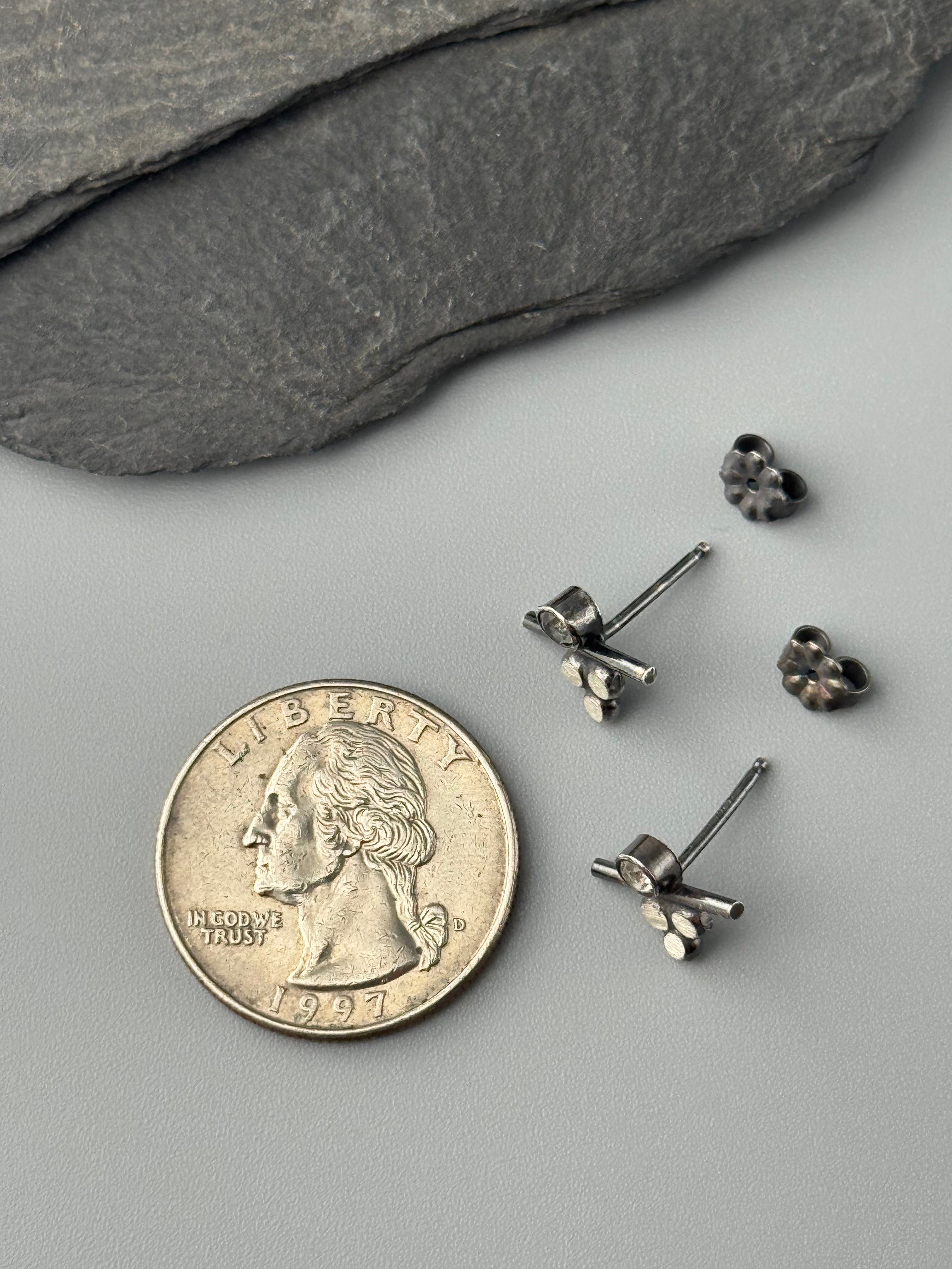 •BALANCE• white topaz + silver stud earrings