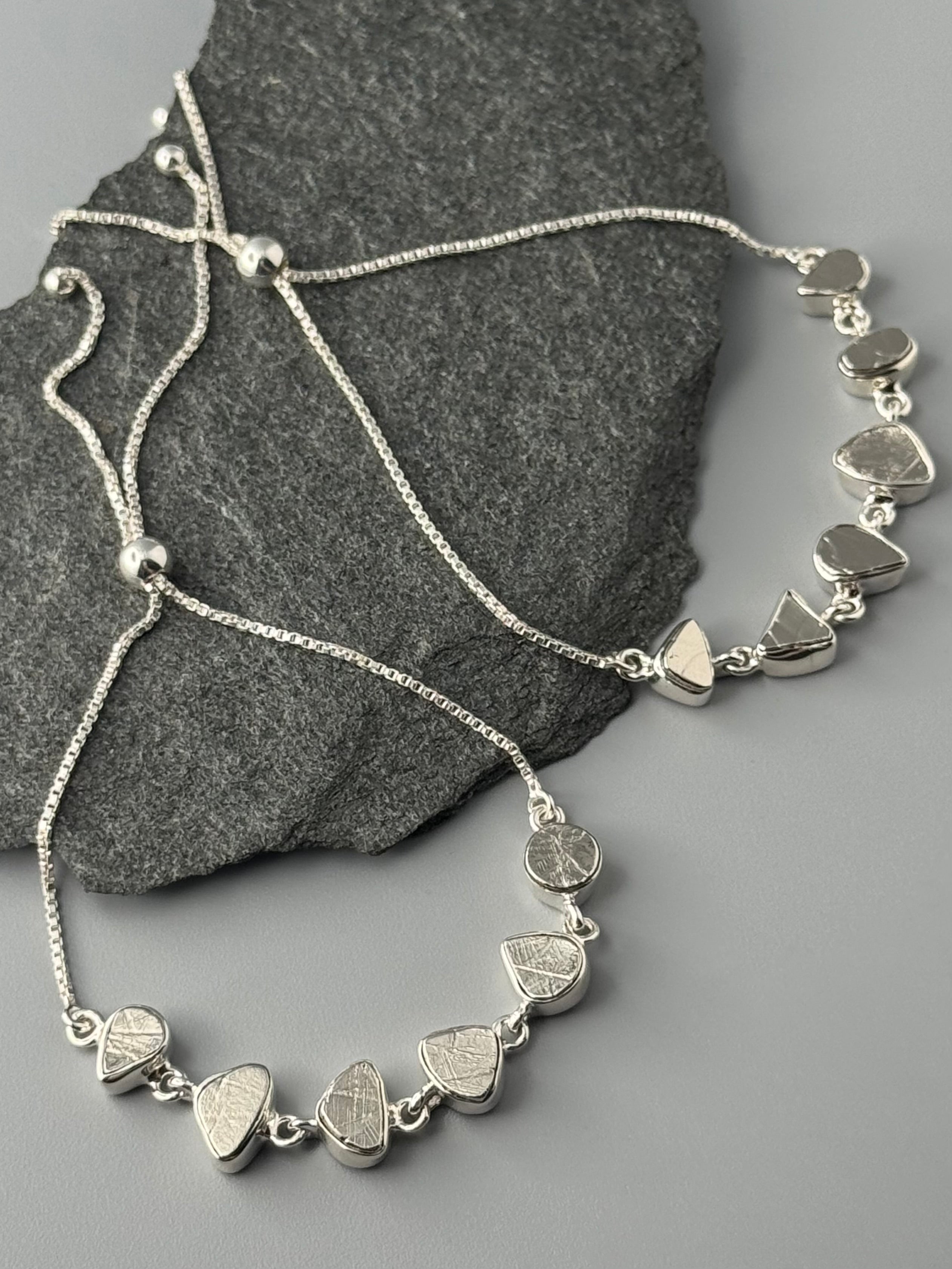 •METEORITE - GEO MIX• silver bolo bracelet (adj up to 9")