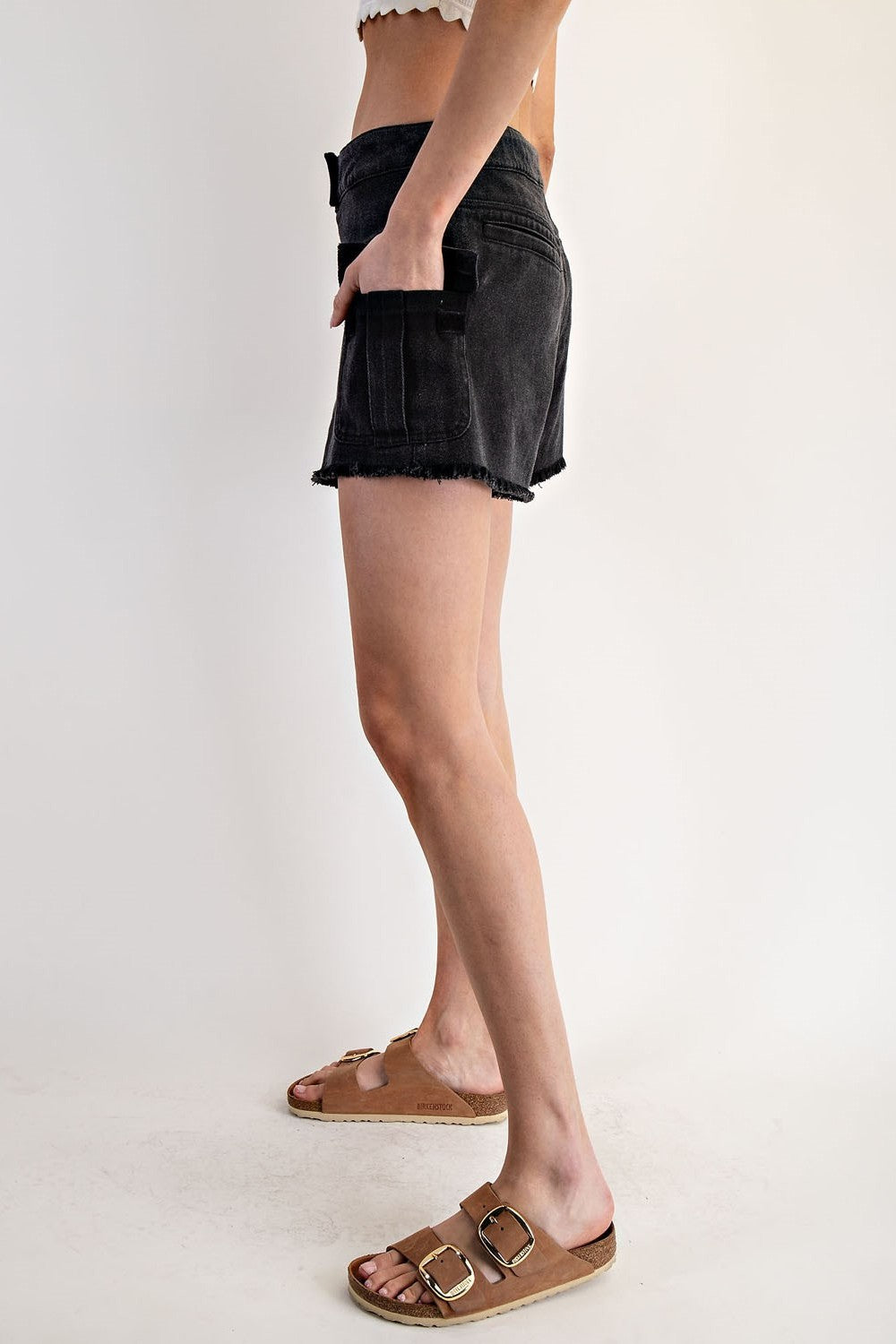 •MARLEY• mineral washed denim shorts