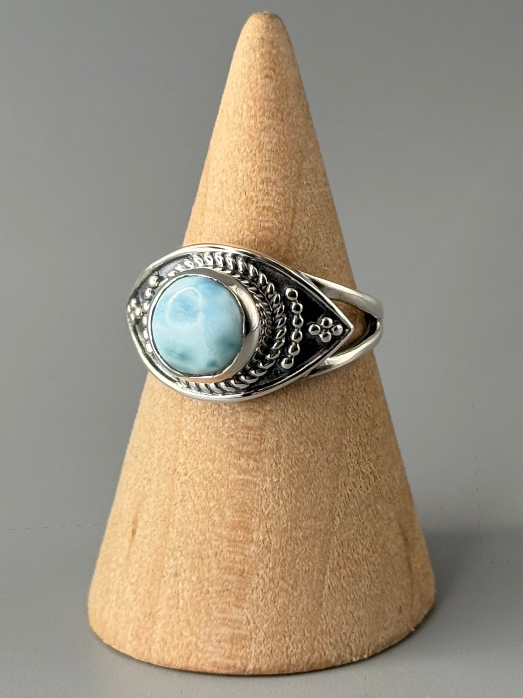 •LARIMAR - OJO• sterling silver ring (various sizes)