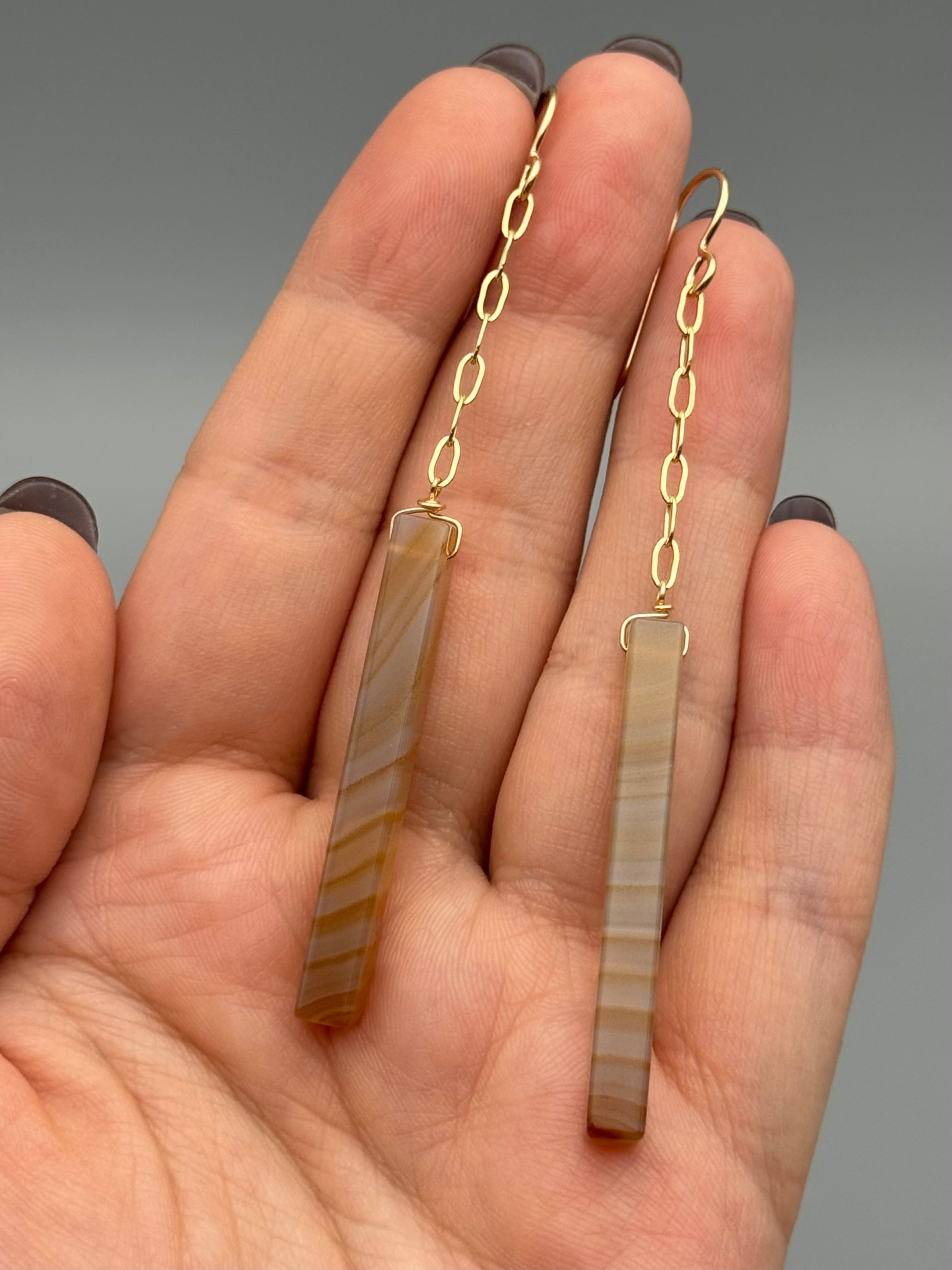 •LINKED• carnelian tower + gold earrings