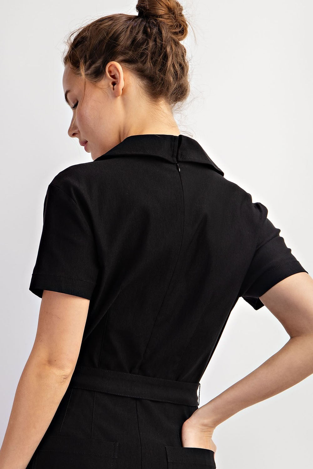 •ANDREA• collared short sleeve jumpsuit