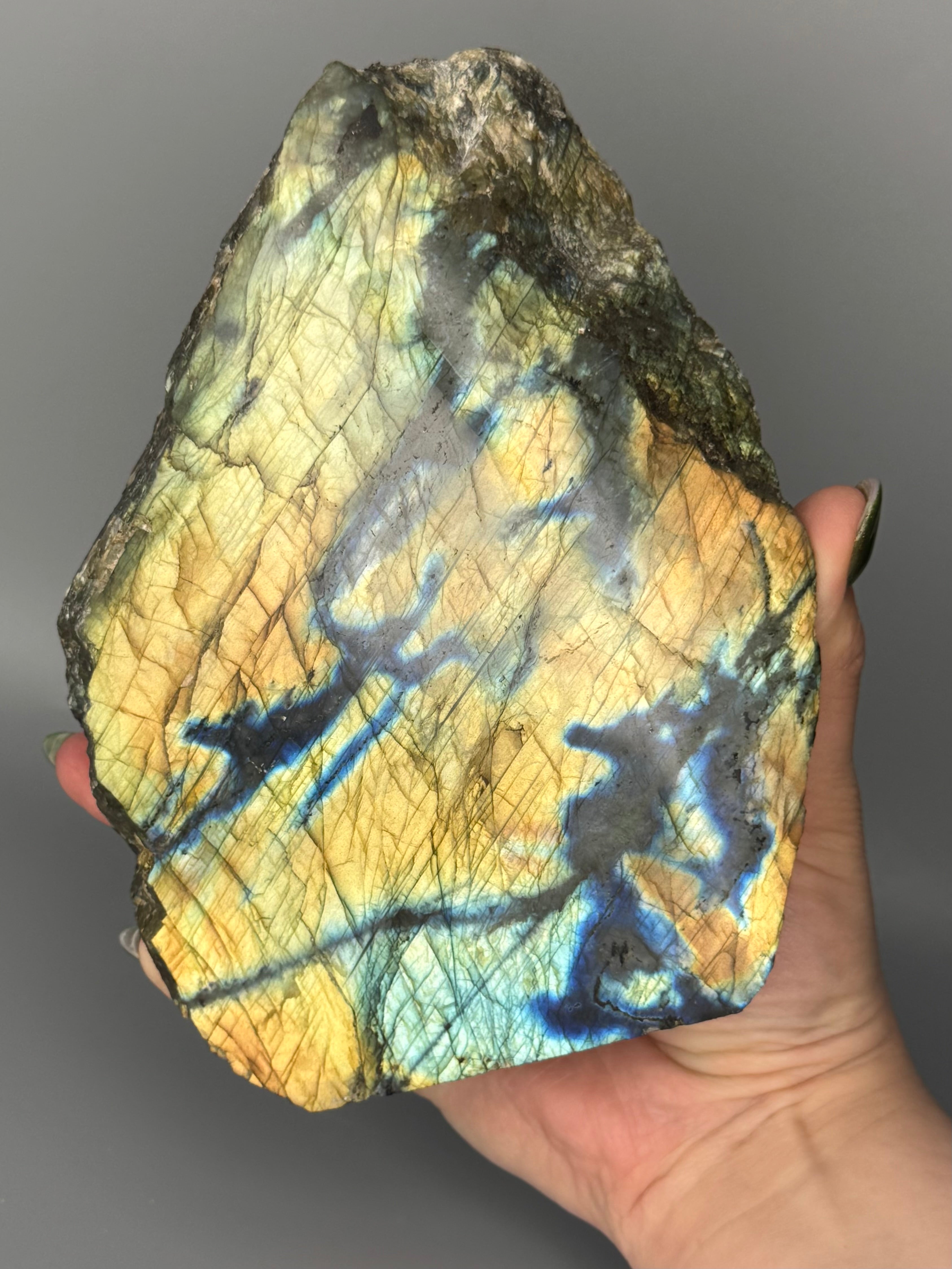 •LABRADORITE• half polished freeform