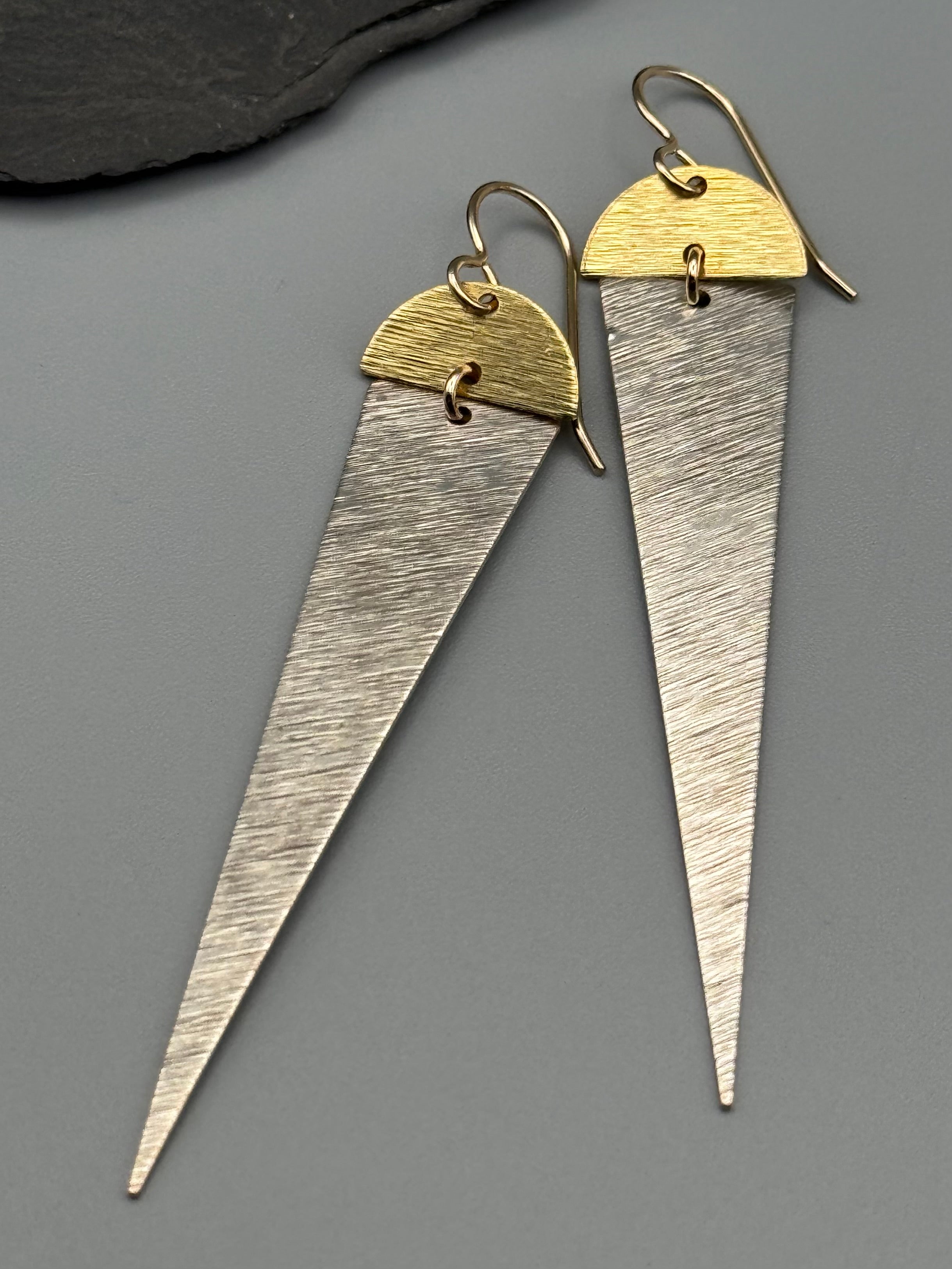 •MOON DAGGERS• mixed metal dangle earrings